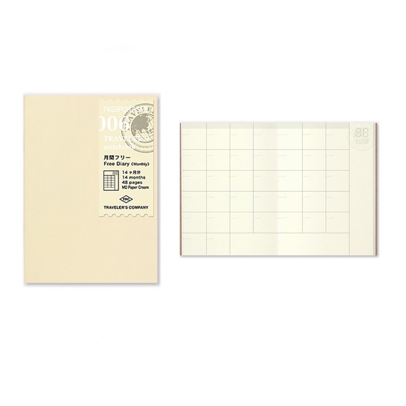 TRC Traveler’s notebook TN PA尺寸補充系列 006 月計畫