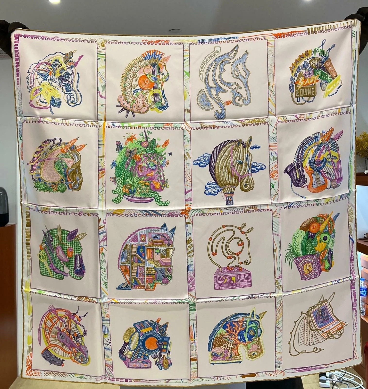 Scarf 100% soie 90 × 90cm