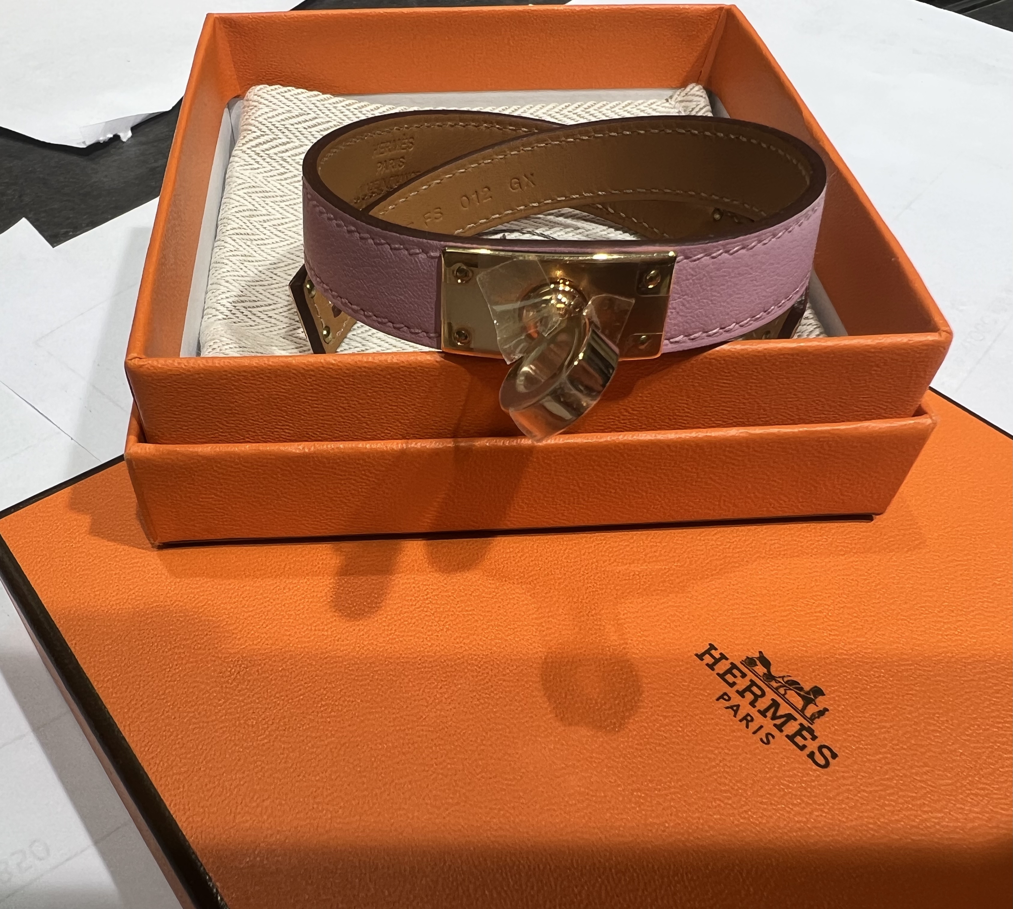 HermesKelly Double tour X9 錦葵紫 Swift皮 Rose Gold  14.5cm -M