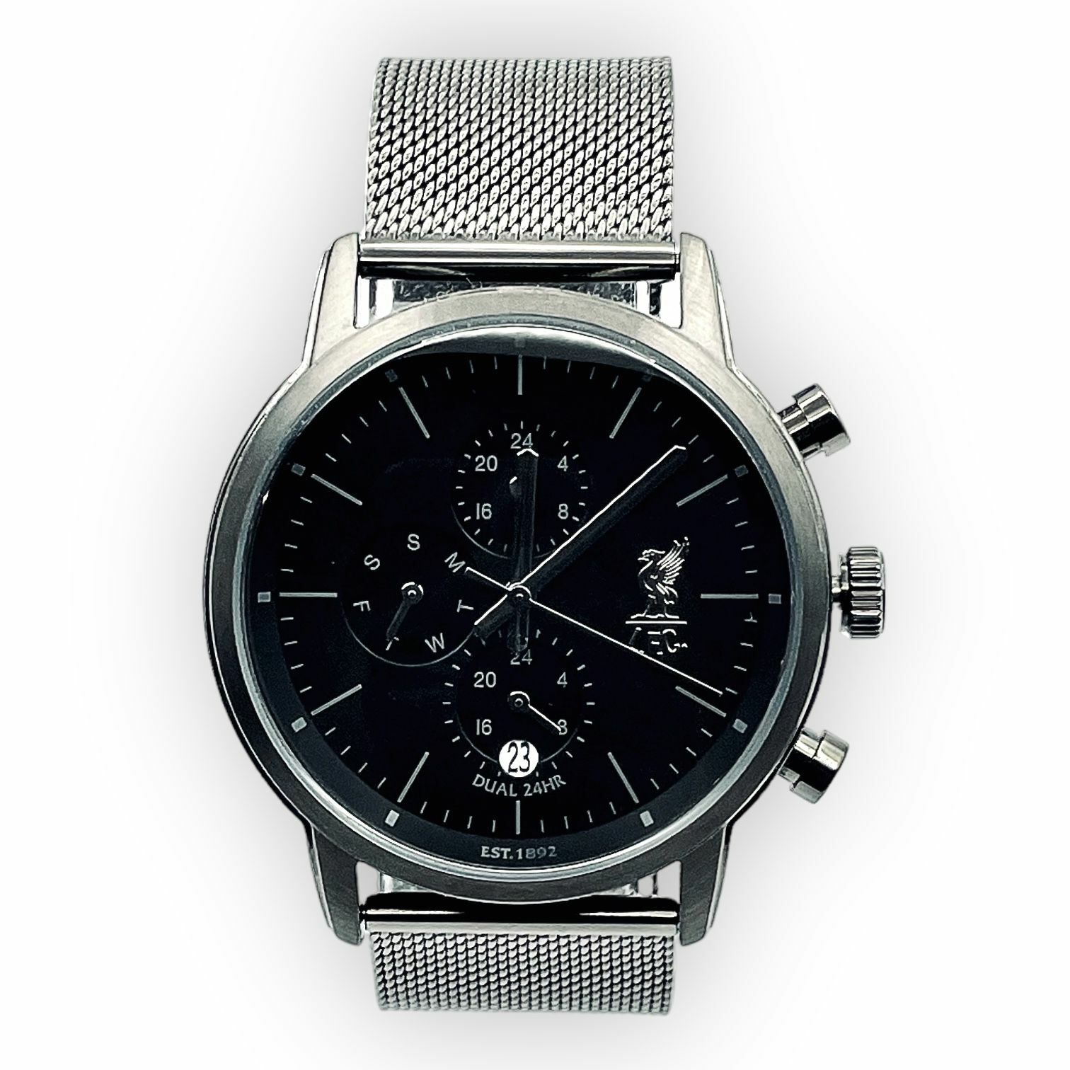 利物浦黑色鋼帶名貴手錶