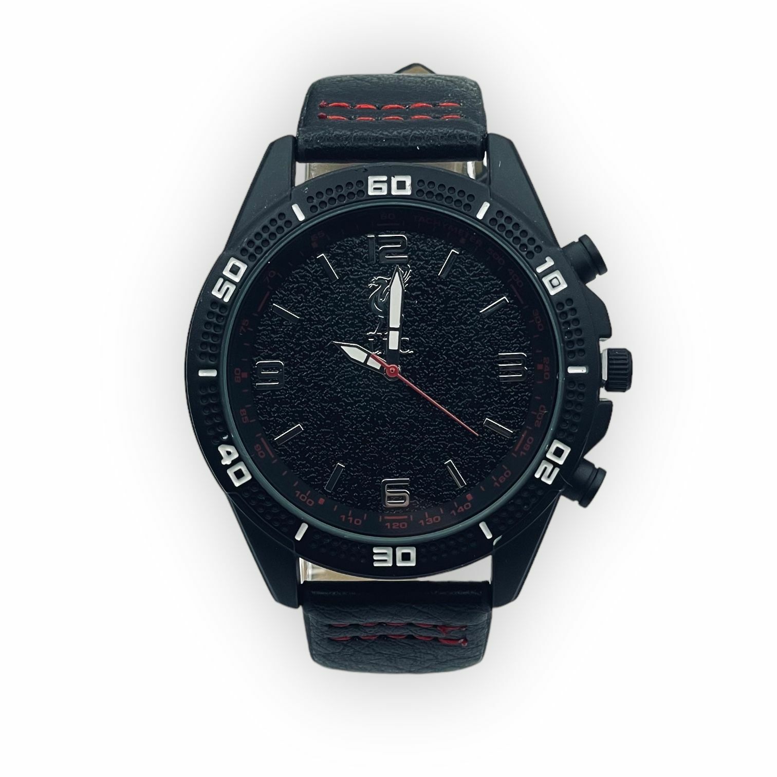 利物浦黑色白字皮帶手錶