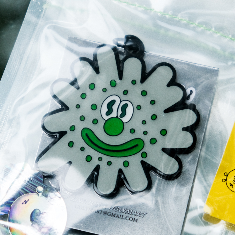 Kingjun｜吊飾｜病毒花｜灰綠色