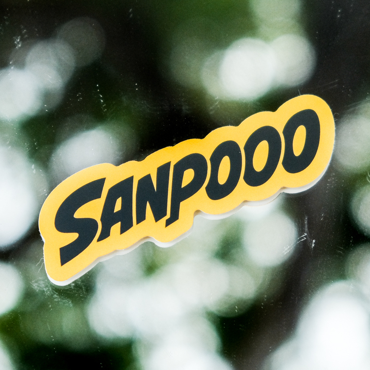 SANPOOO｜防水貼紙｜LOGO｜黃底黑字