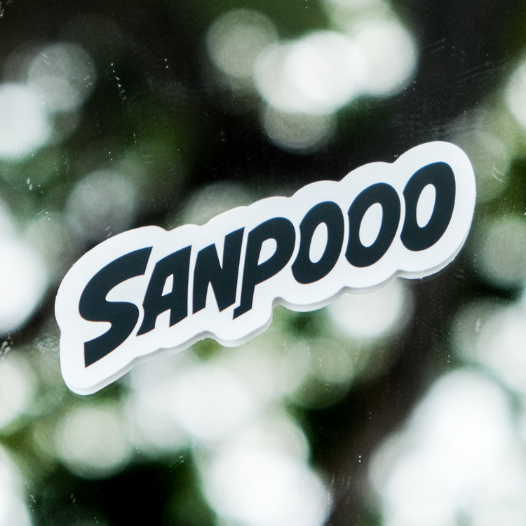 SANPOOO｜防水貼紙｜LOGO｜白底黑字