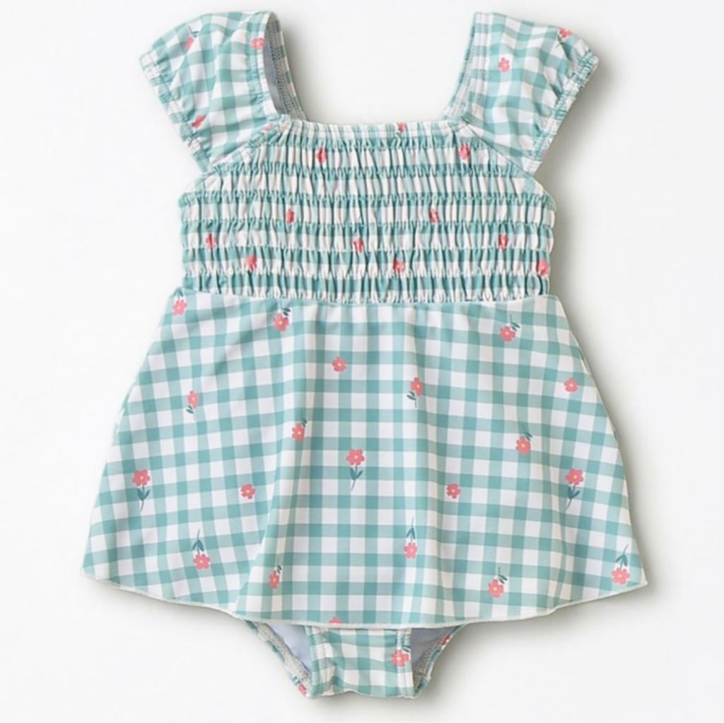 (現貨)🇯🇵日本直送 格仔花花泳衣