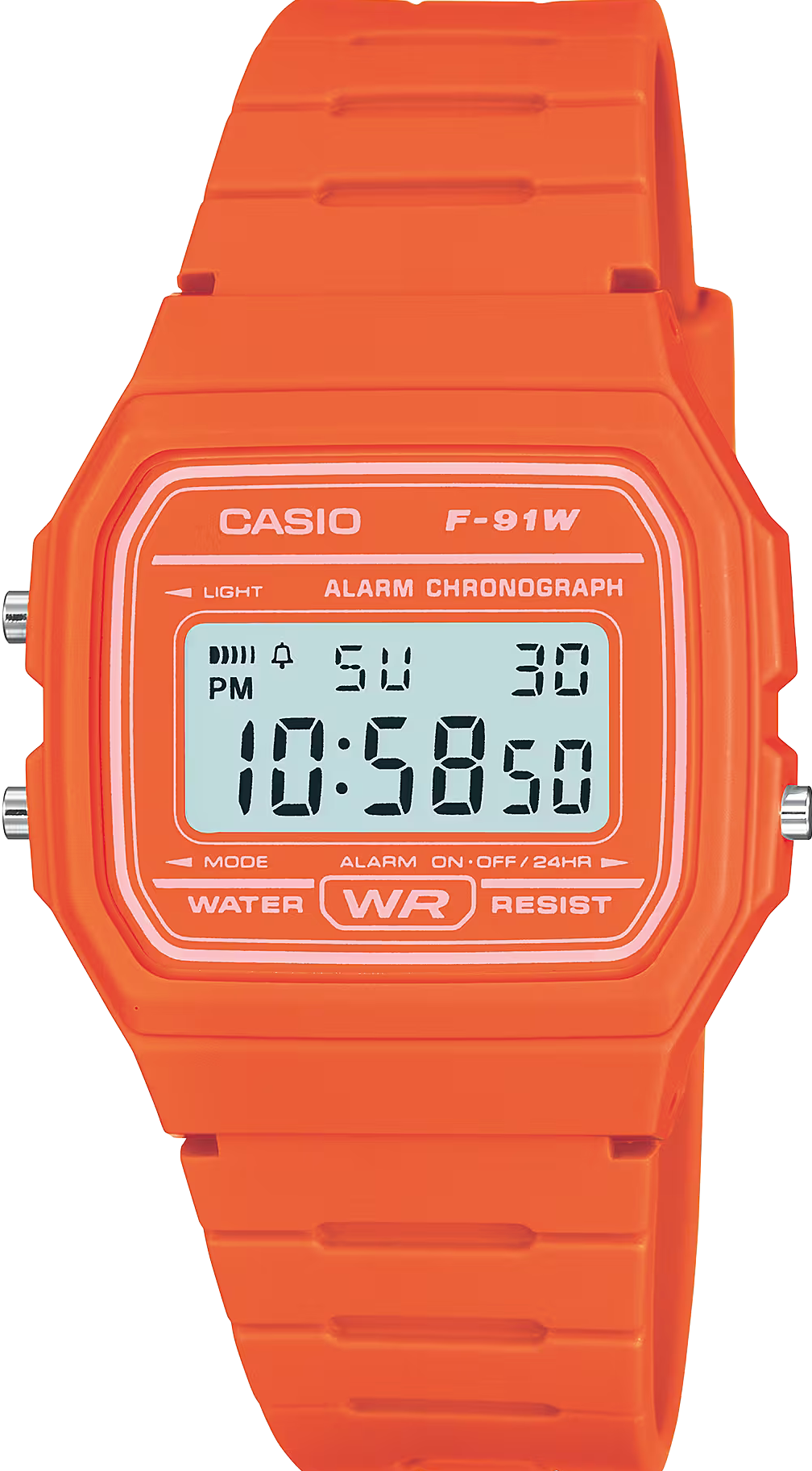 萬年鐘錶 - CASIO 鮮豔繽紛經典電子錶  F-91WC-4A2  錶徑35.2MM