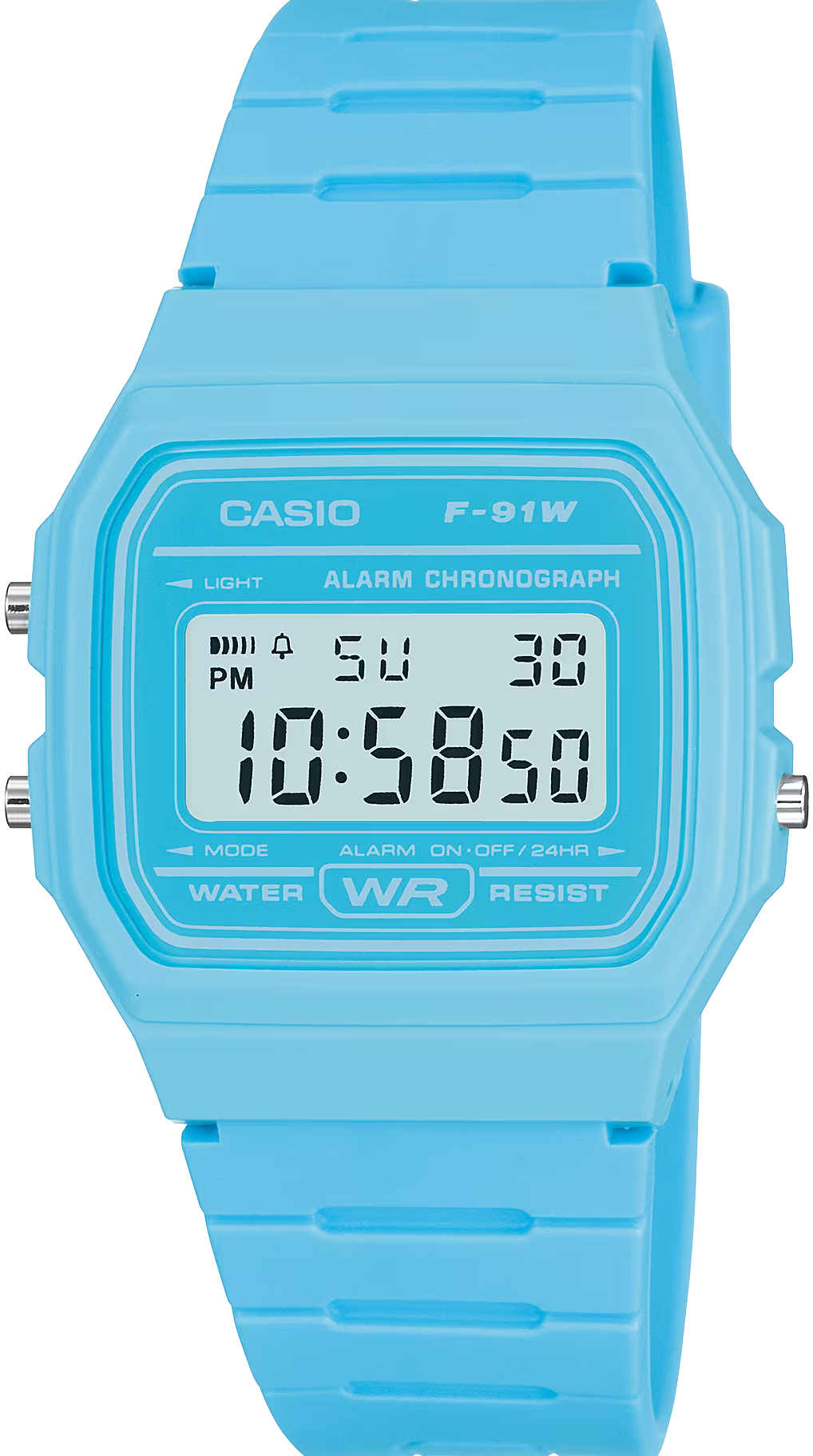 萬年鐘錶 - CASIO 鮮豔繽紛經典電子錶  F-91WC-2A  錶徑35.2MM