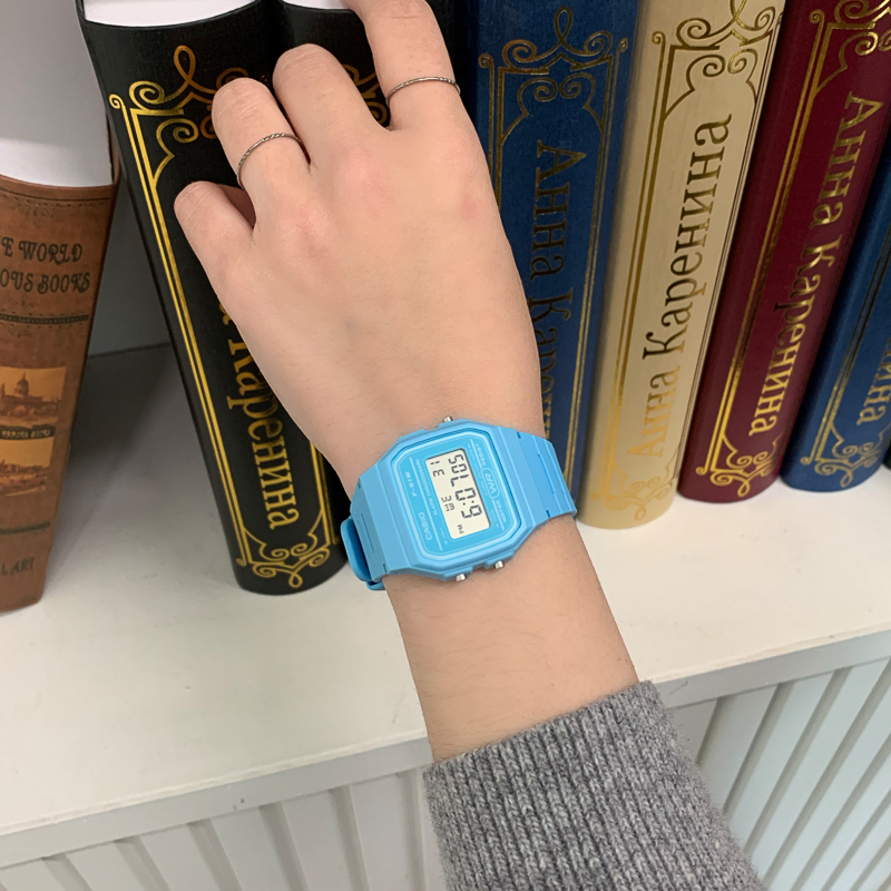 萬年鐘錶 - CASIO 鮮豔繽紛經典電子錶  F-91WC-2A  錶徑35.2MM