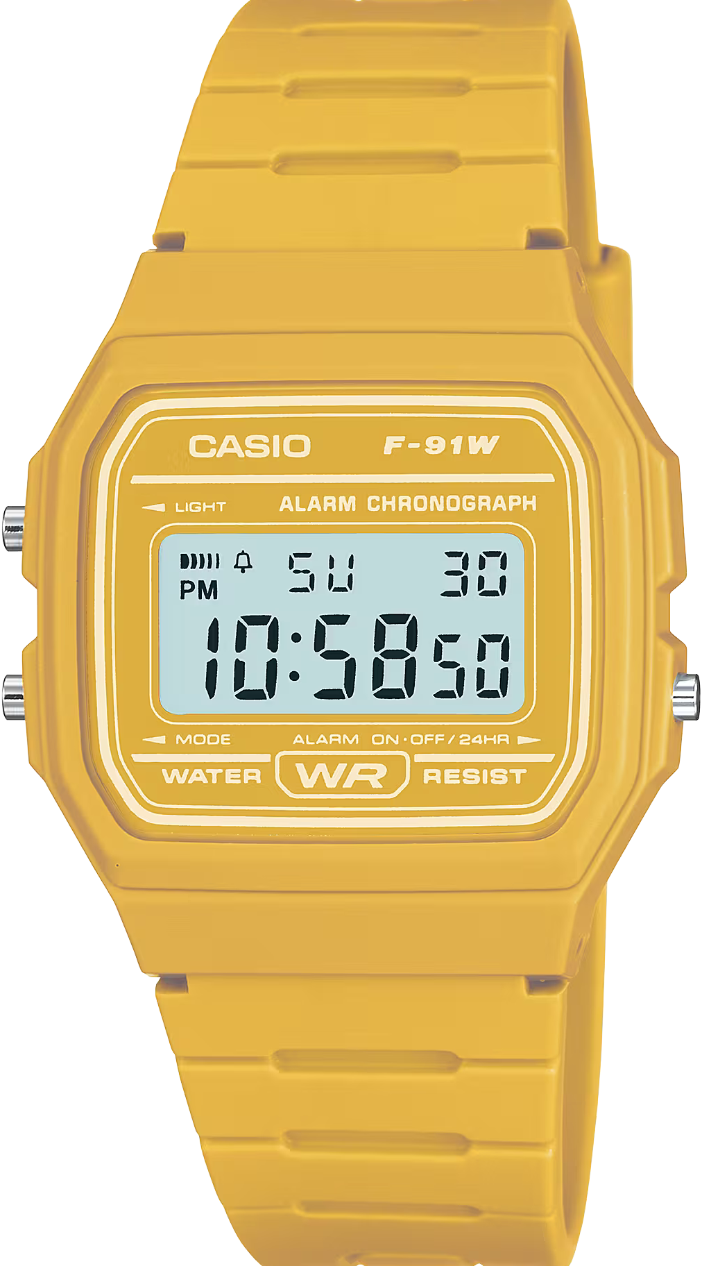 萬年鐘錶 - CASIO 鮮豔繽紛經典電子錶 F-91WC-9A  錶徑35.2MM