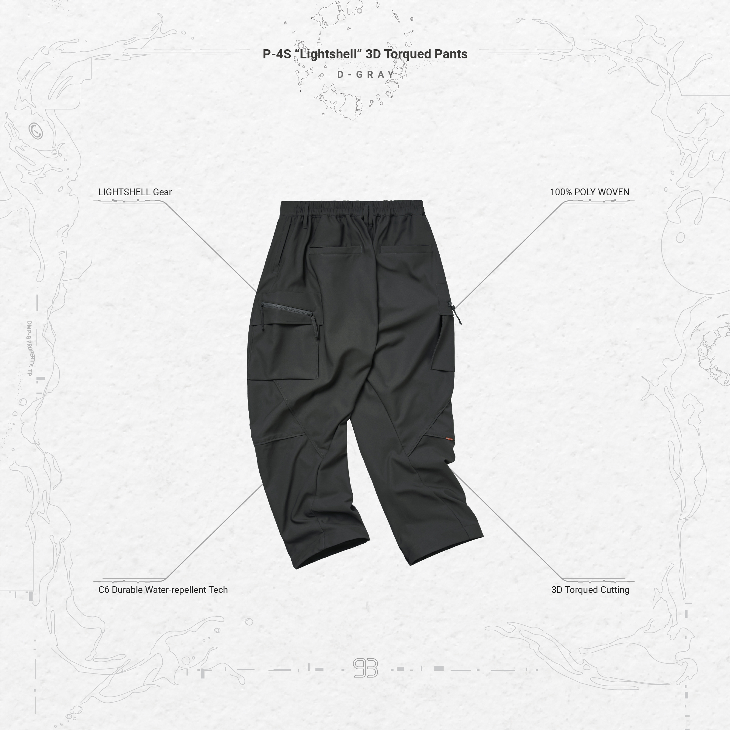 P-4S “Lightshell” 3D Torqued Pants - D-Gray