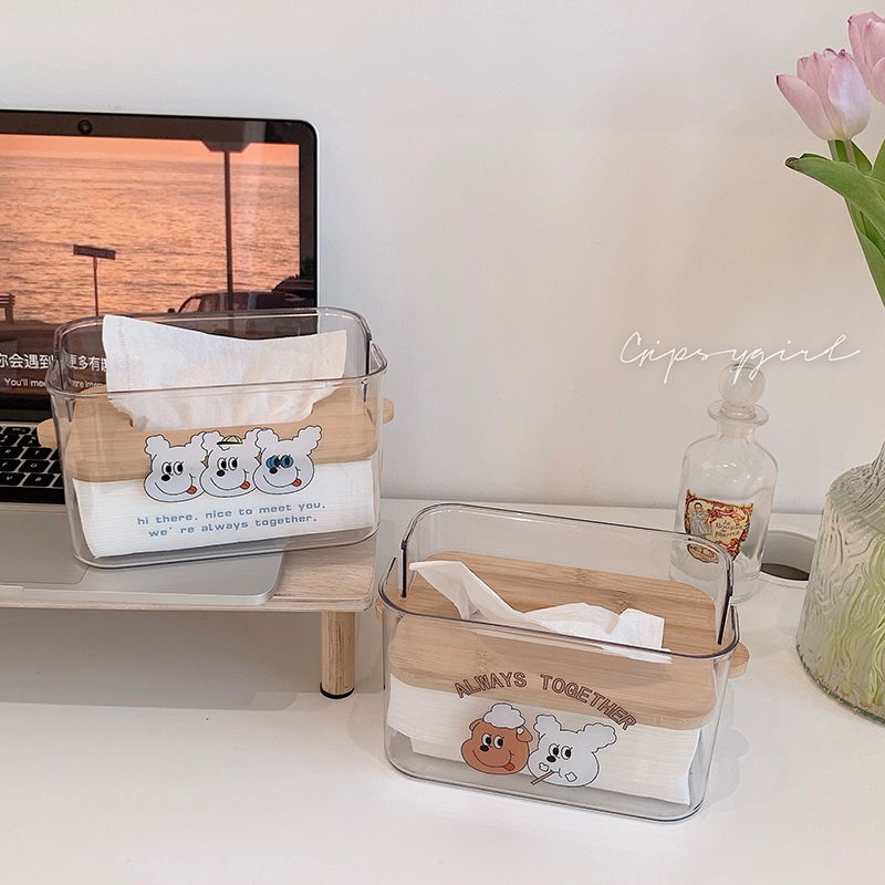 《2330》萌萌熊透明面紙收納盒