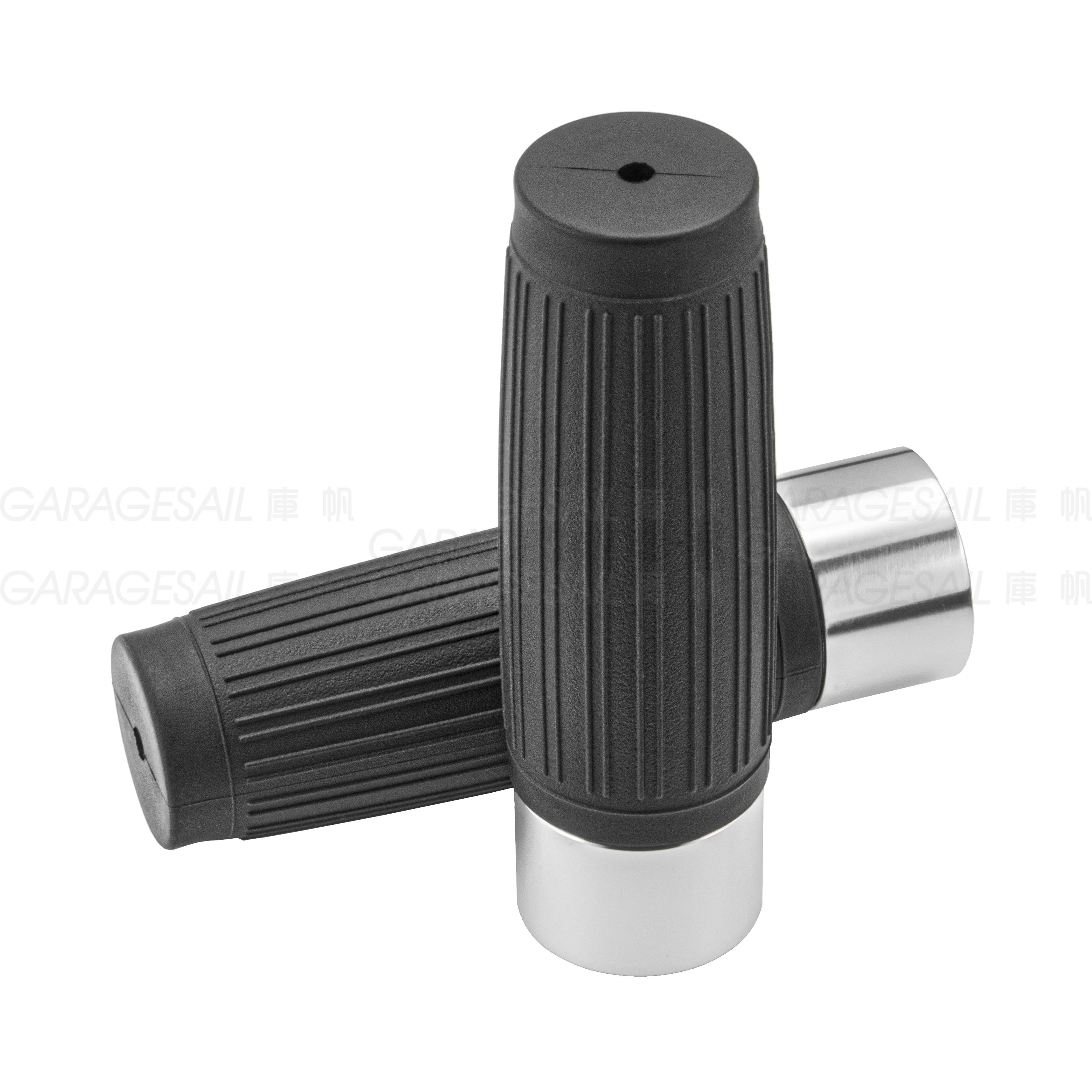 橡膠 握把套 金屬環 油壺 - 黑