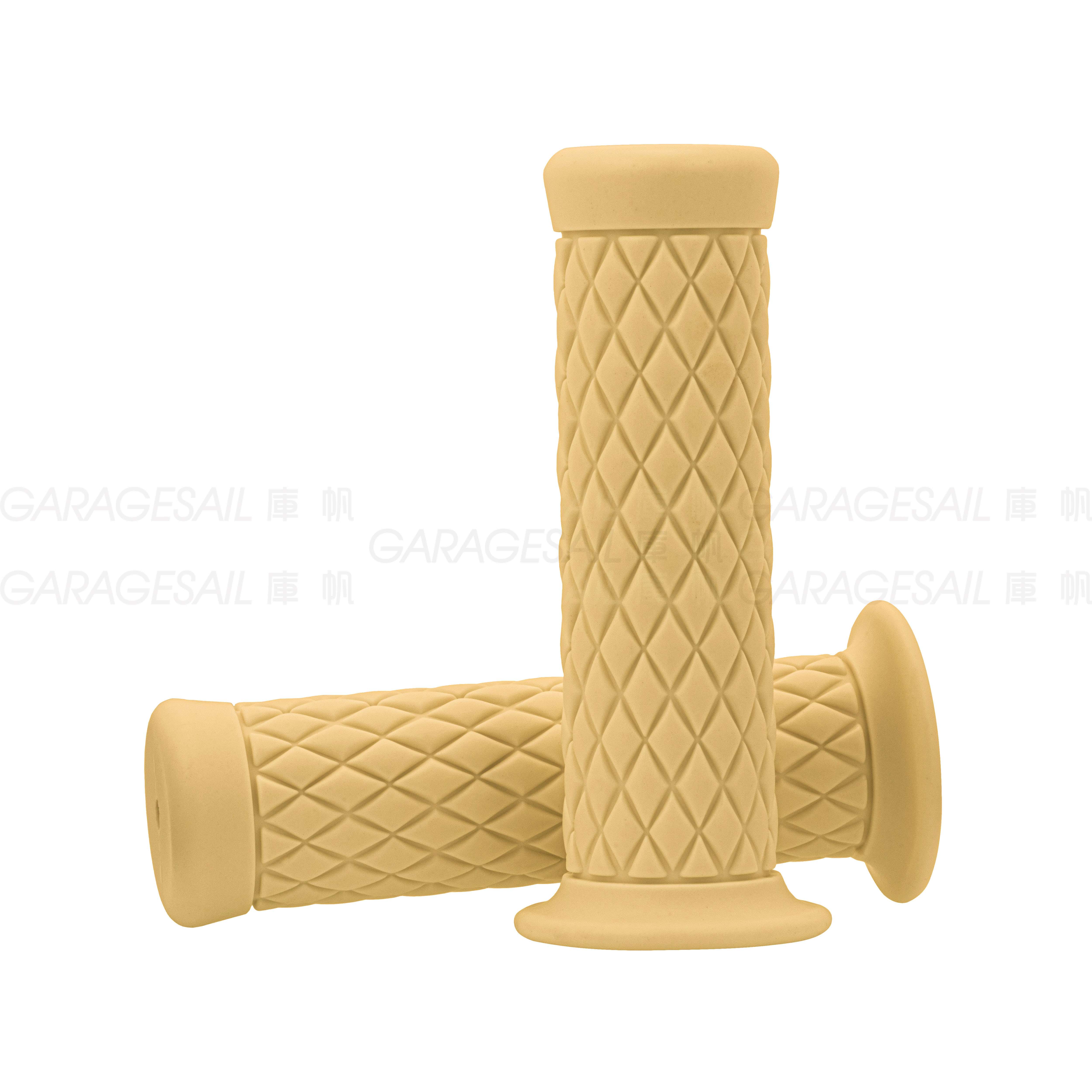 橡膠 握把套 菱格紋 - 米白