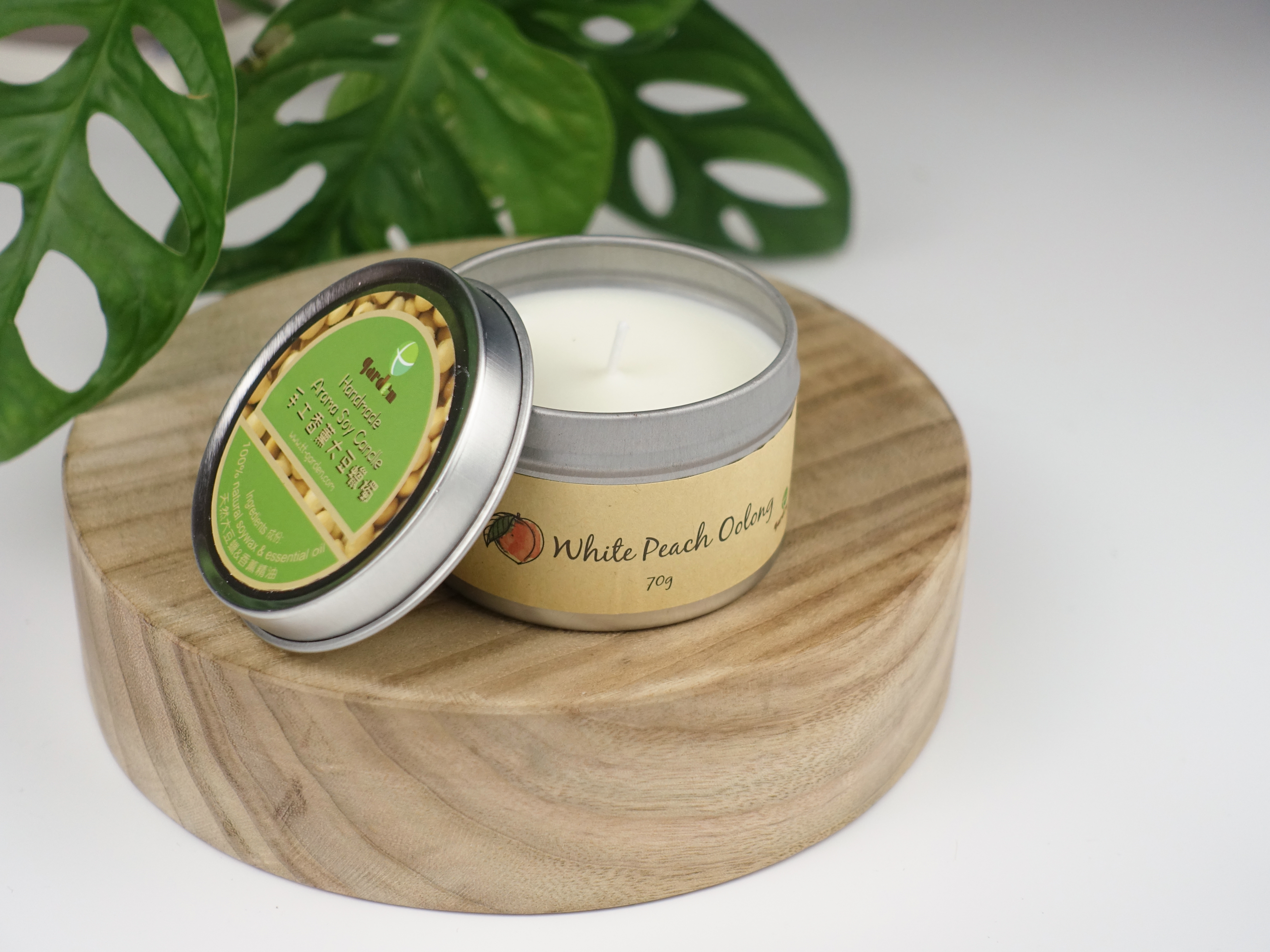 天然手工大豆香薰蠟燭 - White Peach Oolong 70g