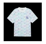 [S] MLB UNISEX ALL OVER NY PRINT SHORT SLEEVE T-SHIRT,WHITE MULTI, 3ATSM2033GP001-50WHS (SMLB201)