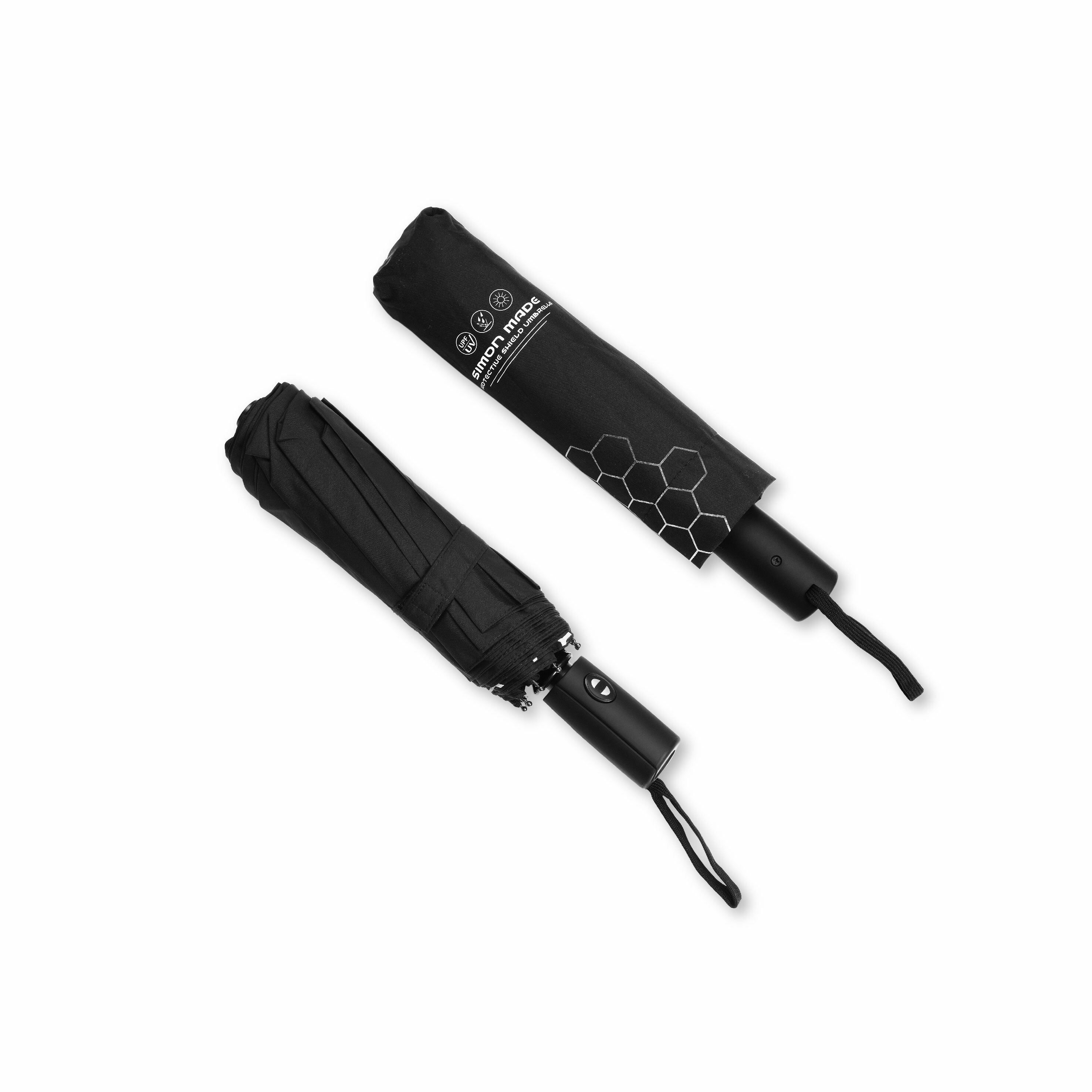 SIMON MADE 極致黑 抗UV 輕便 易攜帶 陽傘 雨傘