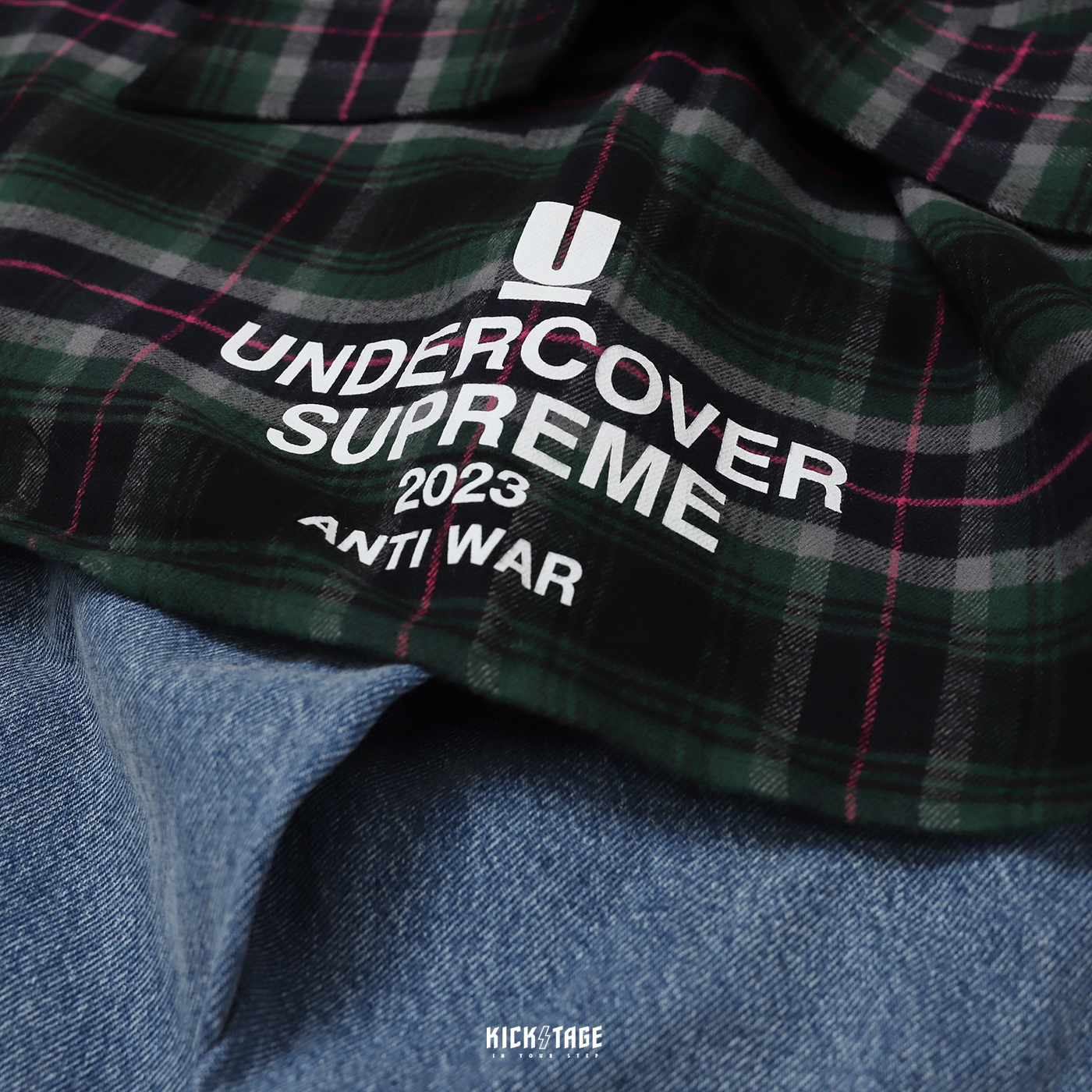 官網限定】Supreme x UNDERCOVER LAYERED JEAN 聯名水洗藍法蘭絨格紋襯衫