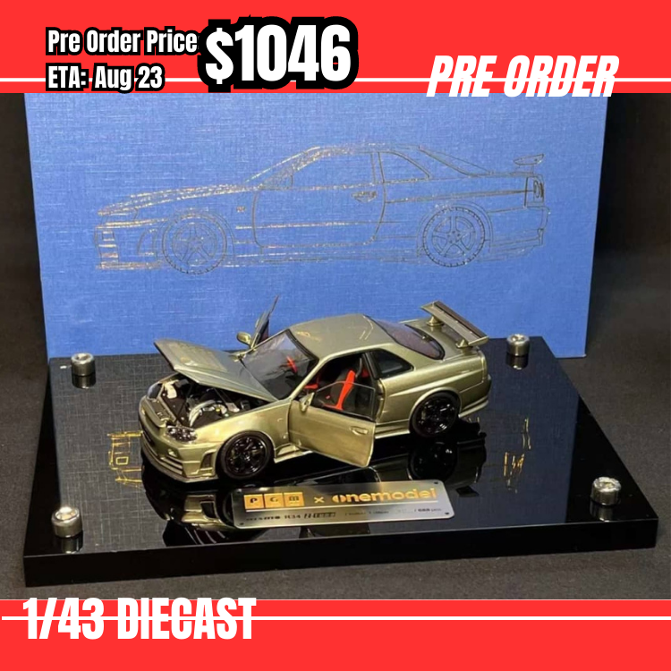 Pre Order-$1046 PGM 1:43 Nissan Skyline R34 Nismo Z-Tune Jade Green 豪華 [OD5/06]