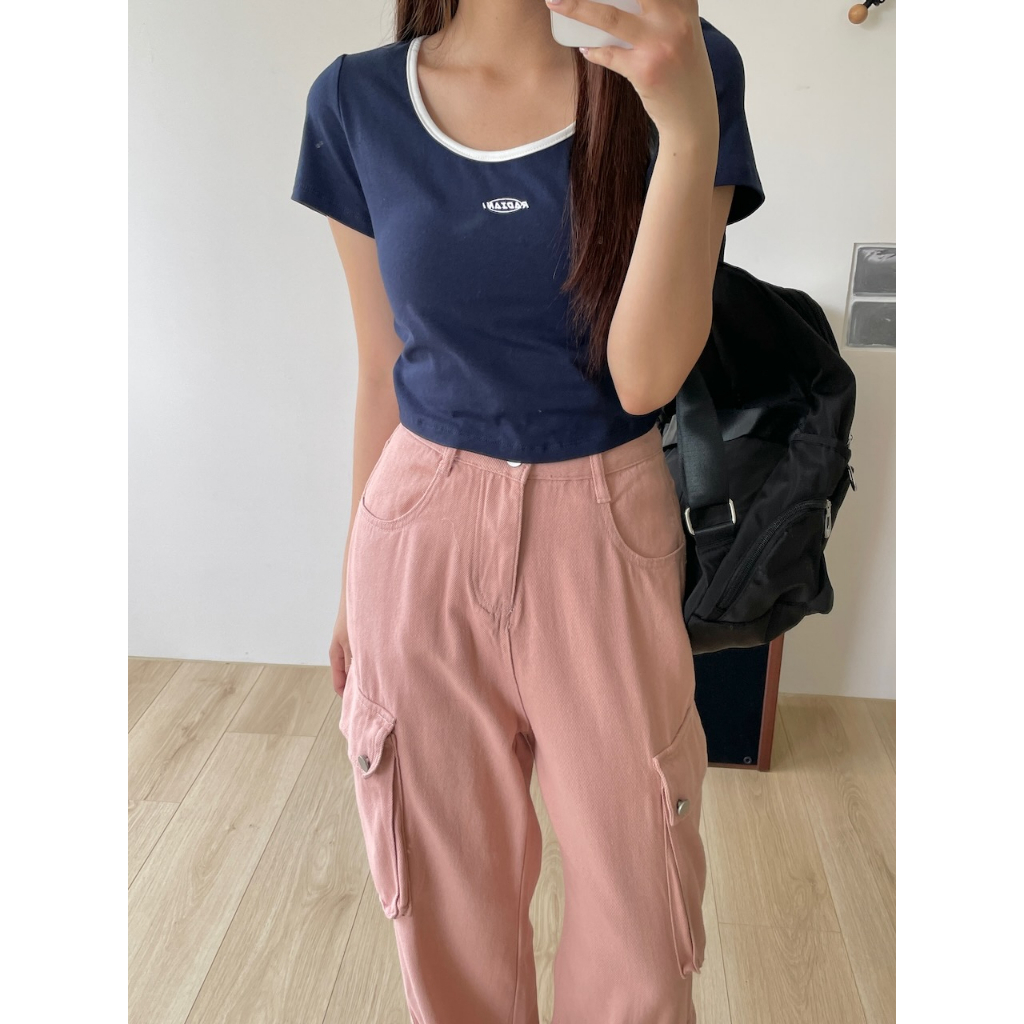 SALE❤️‍🔥【imfine】Y2K女孩夏日清單 小英文字配色棉T #9143