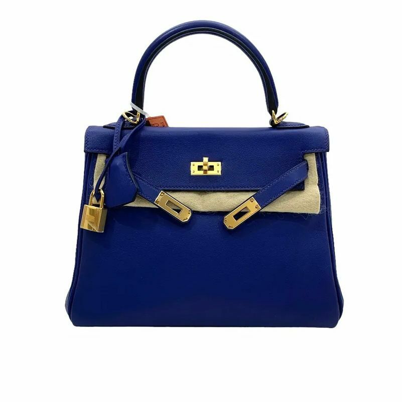 99新HERMES KELLY 25 電光藍金扣 SWIFT皮 #K25  #香榭站正品