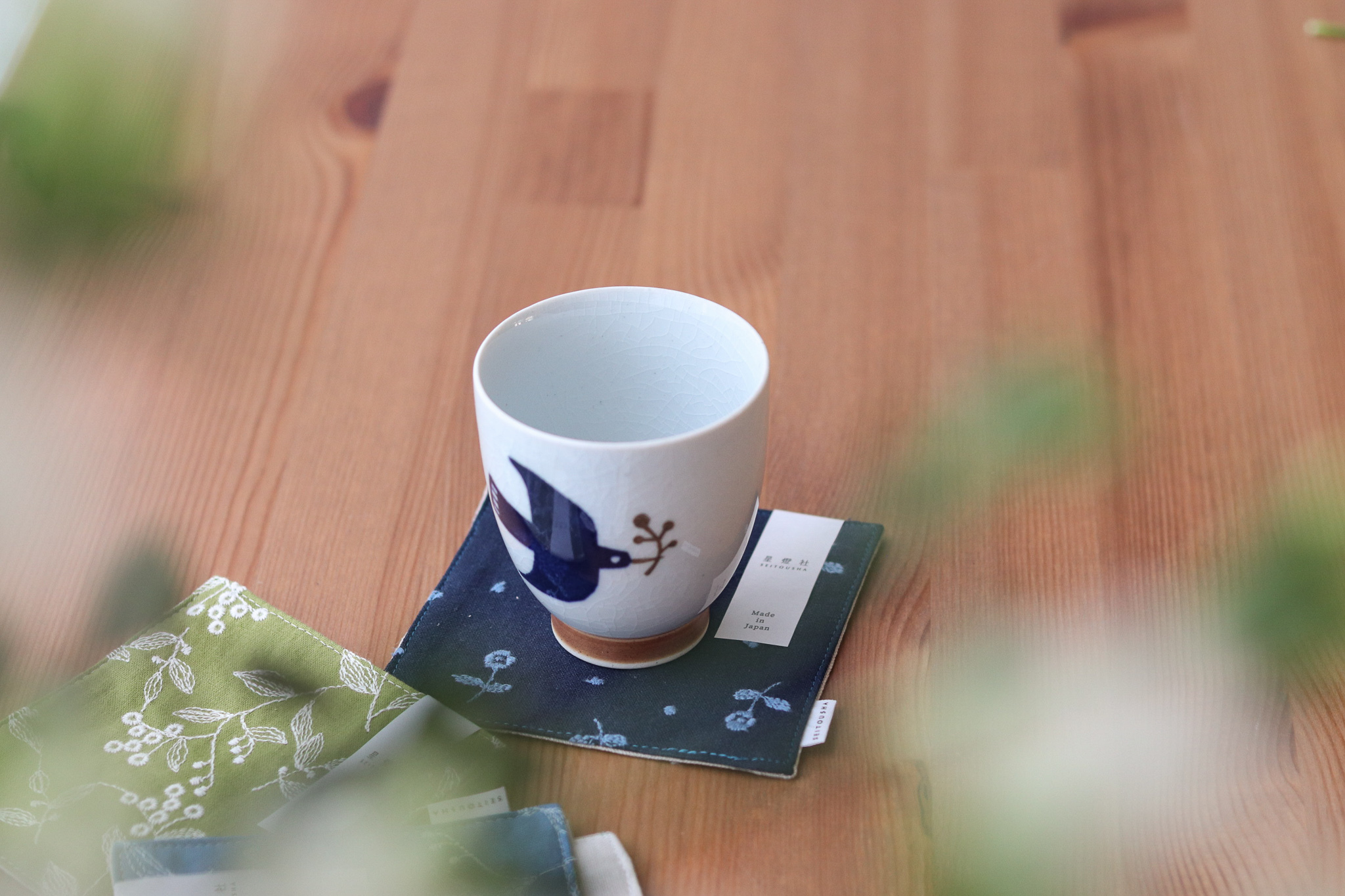 日本 星燈社 刺繡 杯墊 茶布