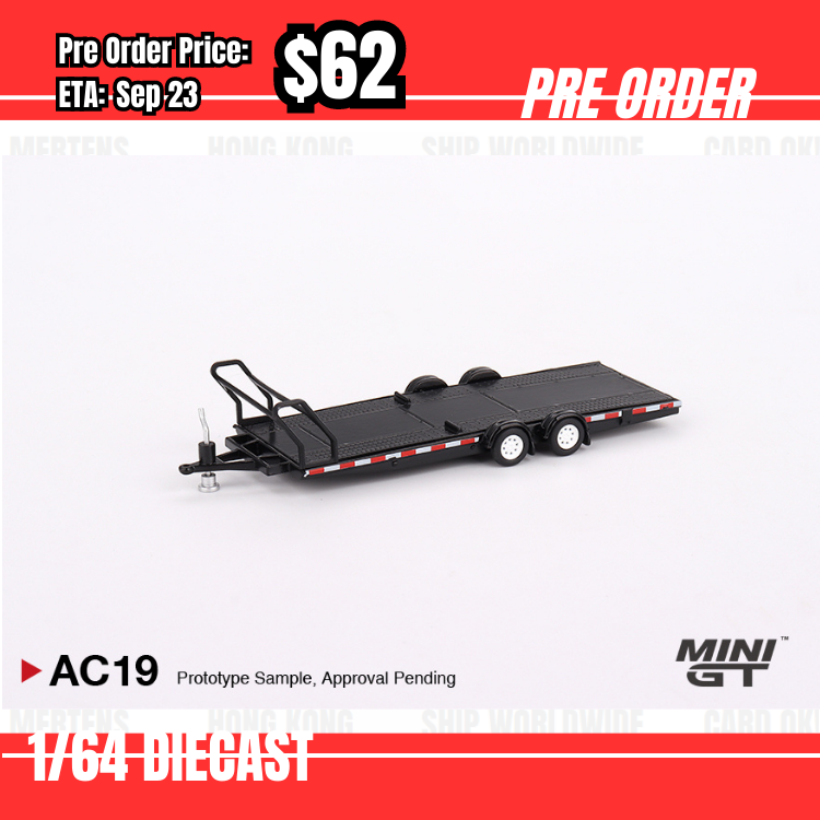Pre Order-$62 Mini GT Car Hauler Trailer Type B Black [OD5/06]