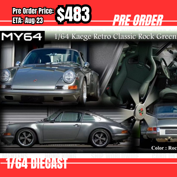 Pre Order-$483 MY64 911 F Kaege Retro Classic Rock Green Metallic  [OD5/06]