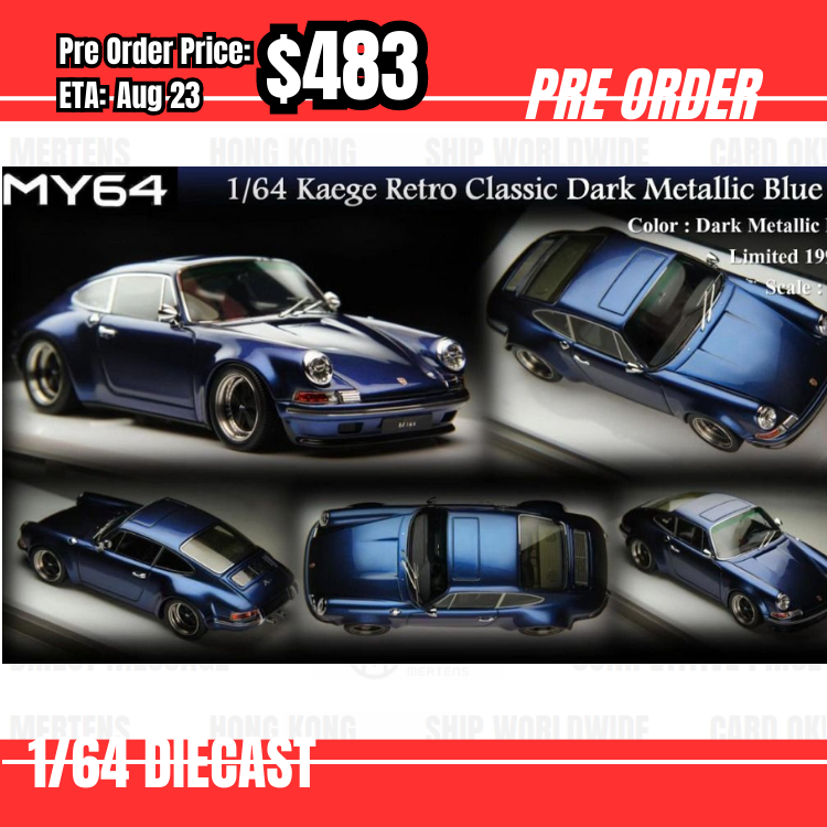 Pre Order-$483 MY64 911 F Kaege Retro Classic Dark Metallic Blue [OD5/06]