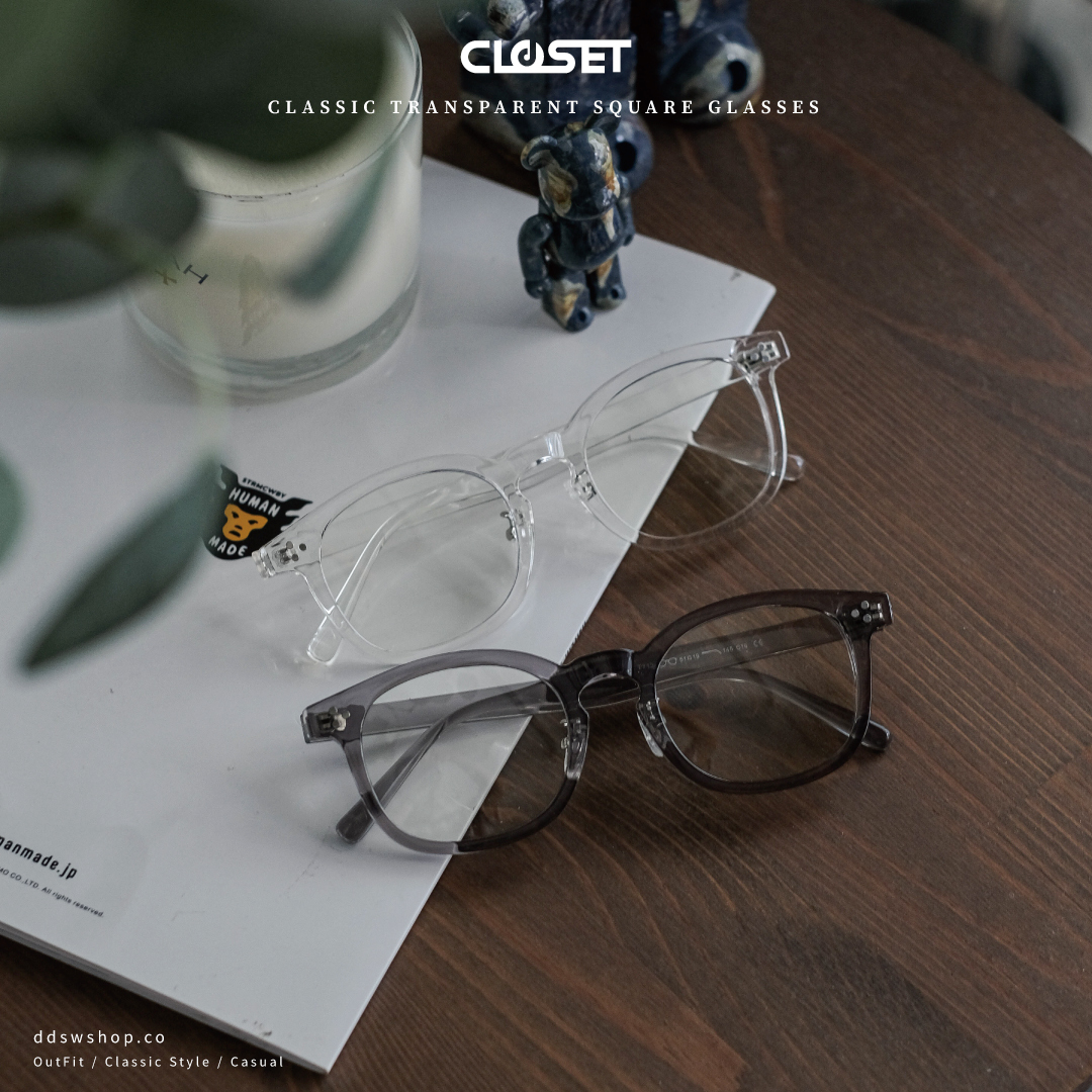 D.CLOSET 透明框眼鏡 透明 透灰色