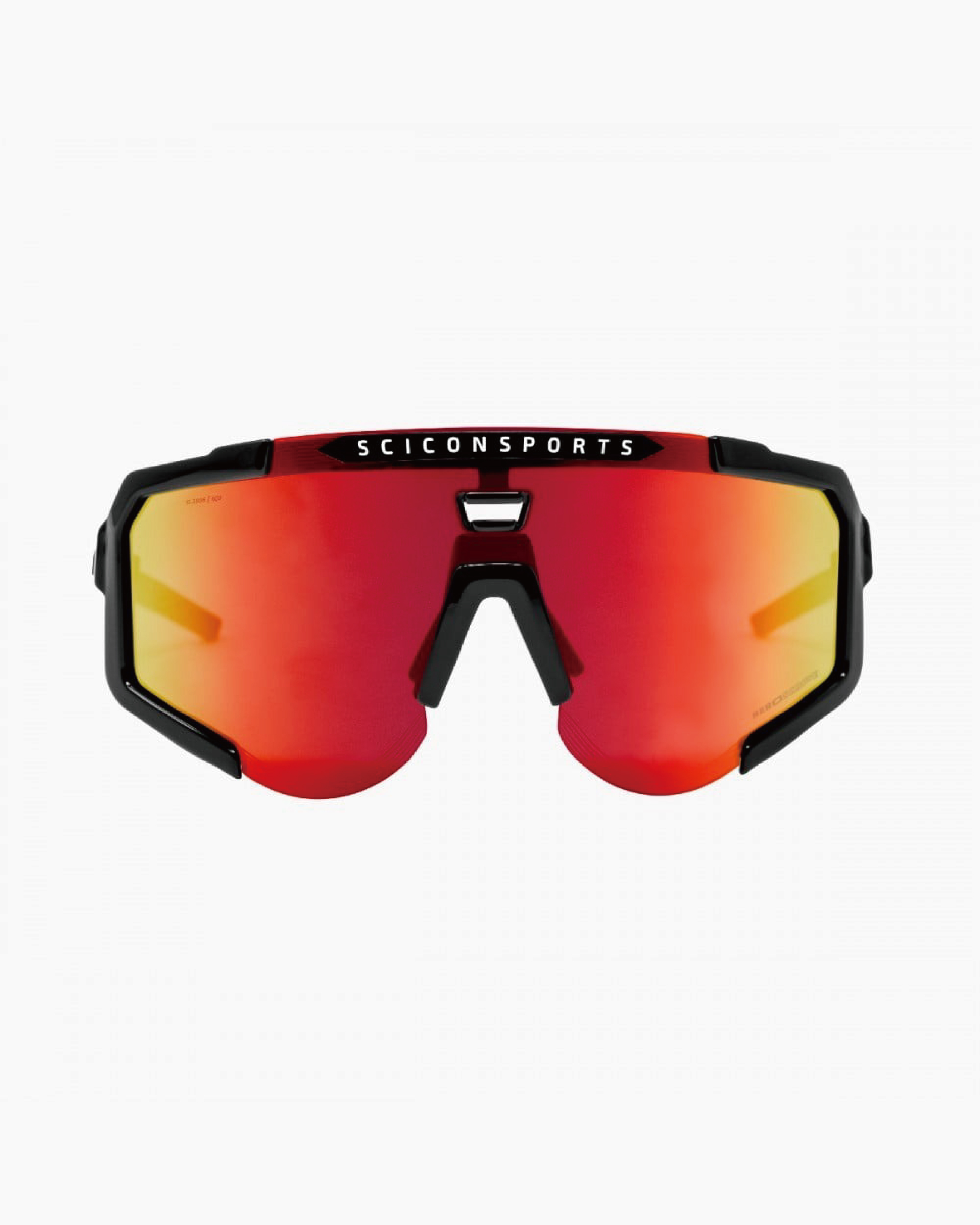【SCICON】AEROSCOPE 運動眼鏡 亮黑鏡框 / 鏡面紅片