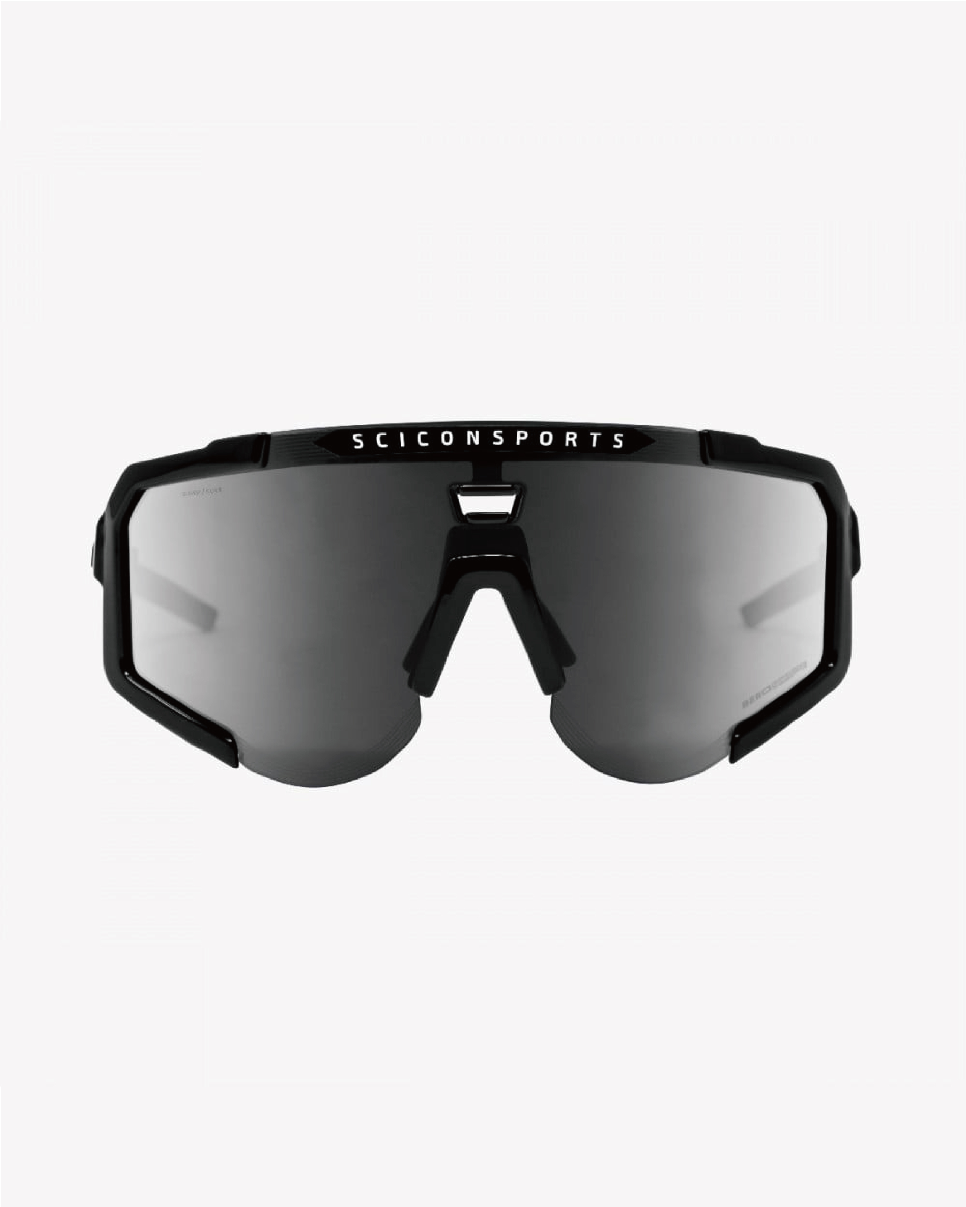 【SCICON】AEROSCOPE 運動眼鏡 亮黑鏡框 / 鏡面銀片