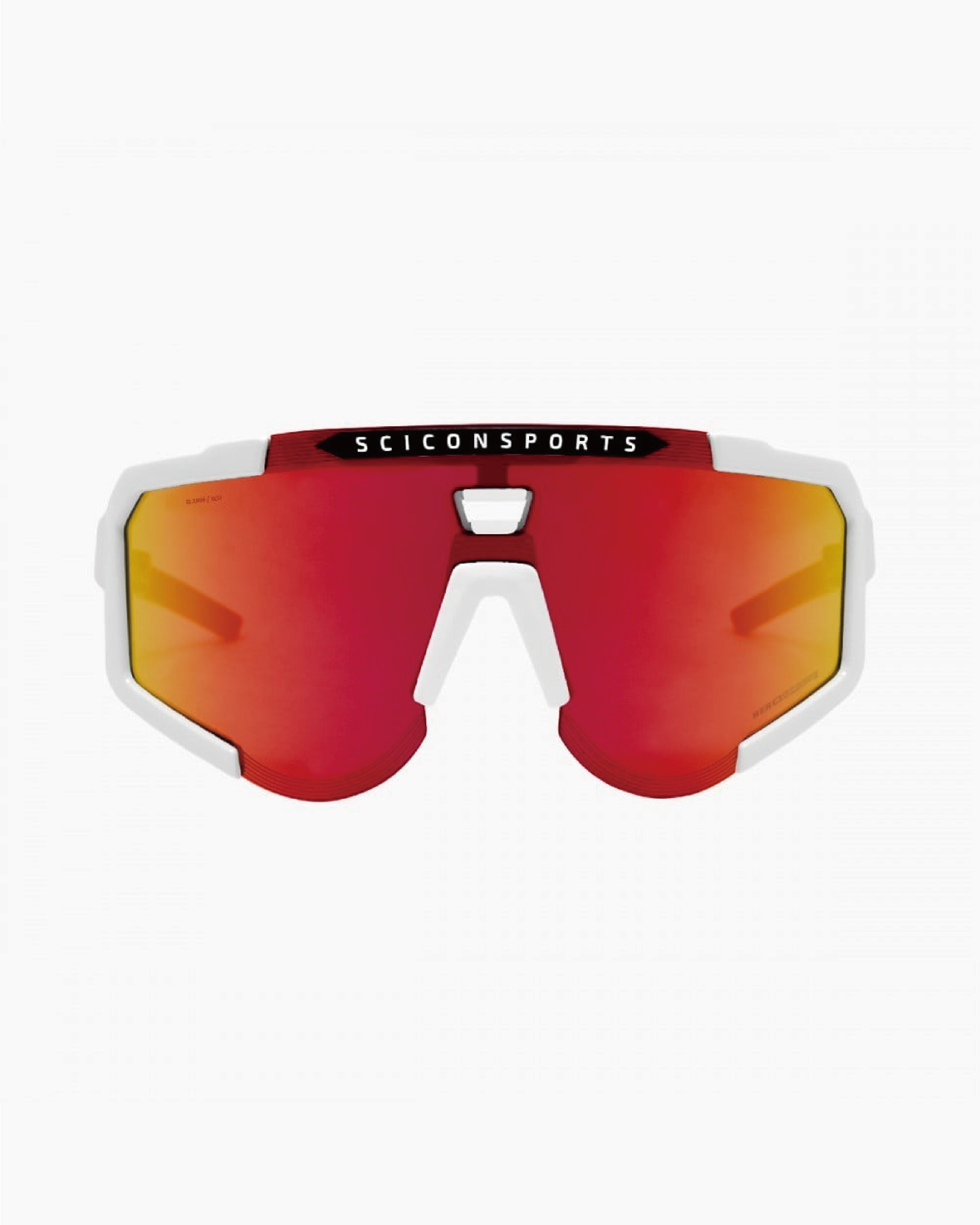 【SCICON】AEROSCOPE 運動眼鏡 亮白鏡框 / 鏡面紅片