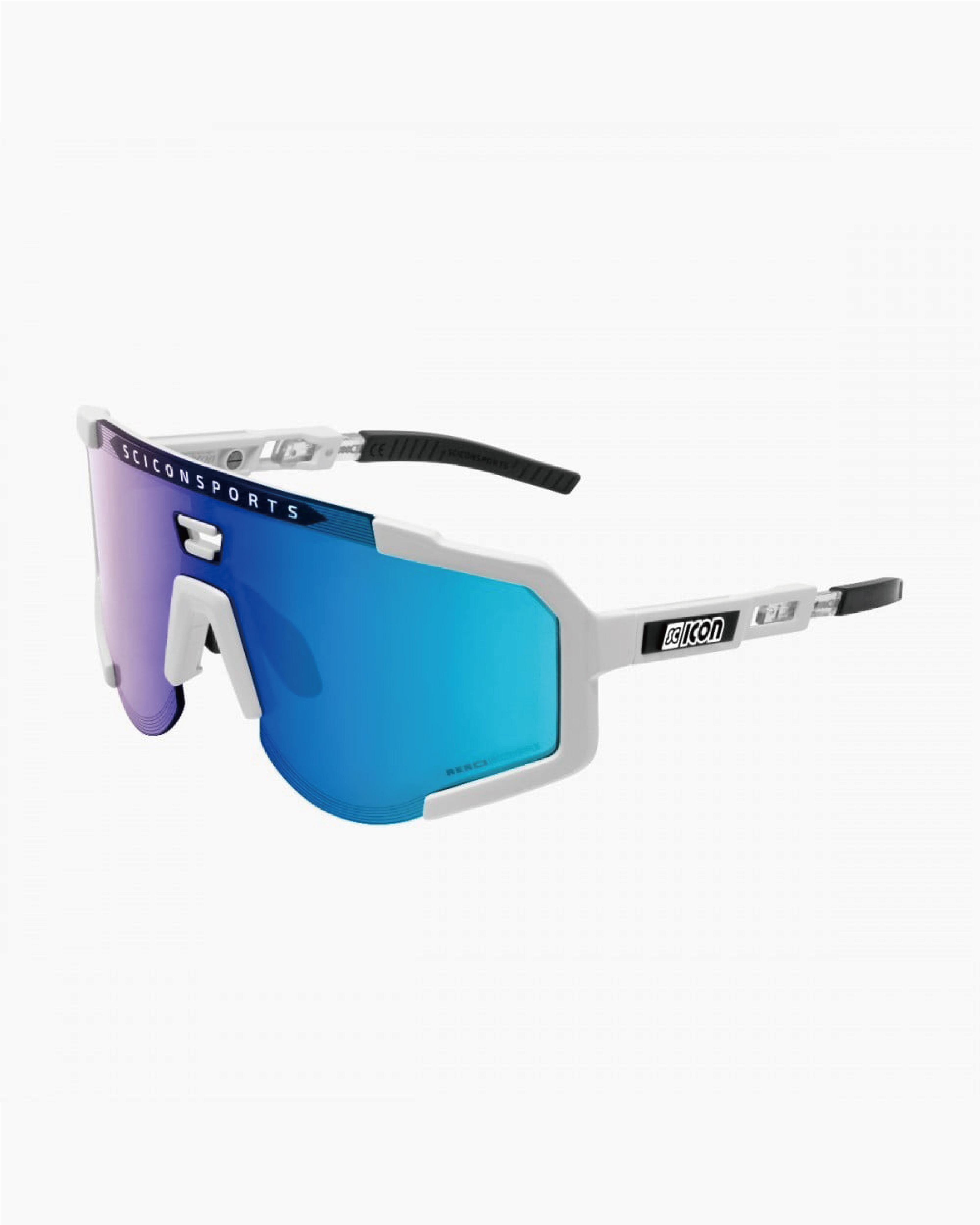 【SCICON】AEROSCOPE 運動眼鏡 亮白鏡框 / 鏡面藍片