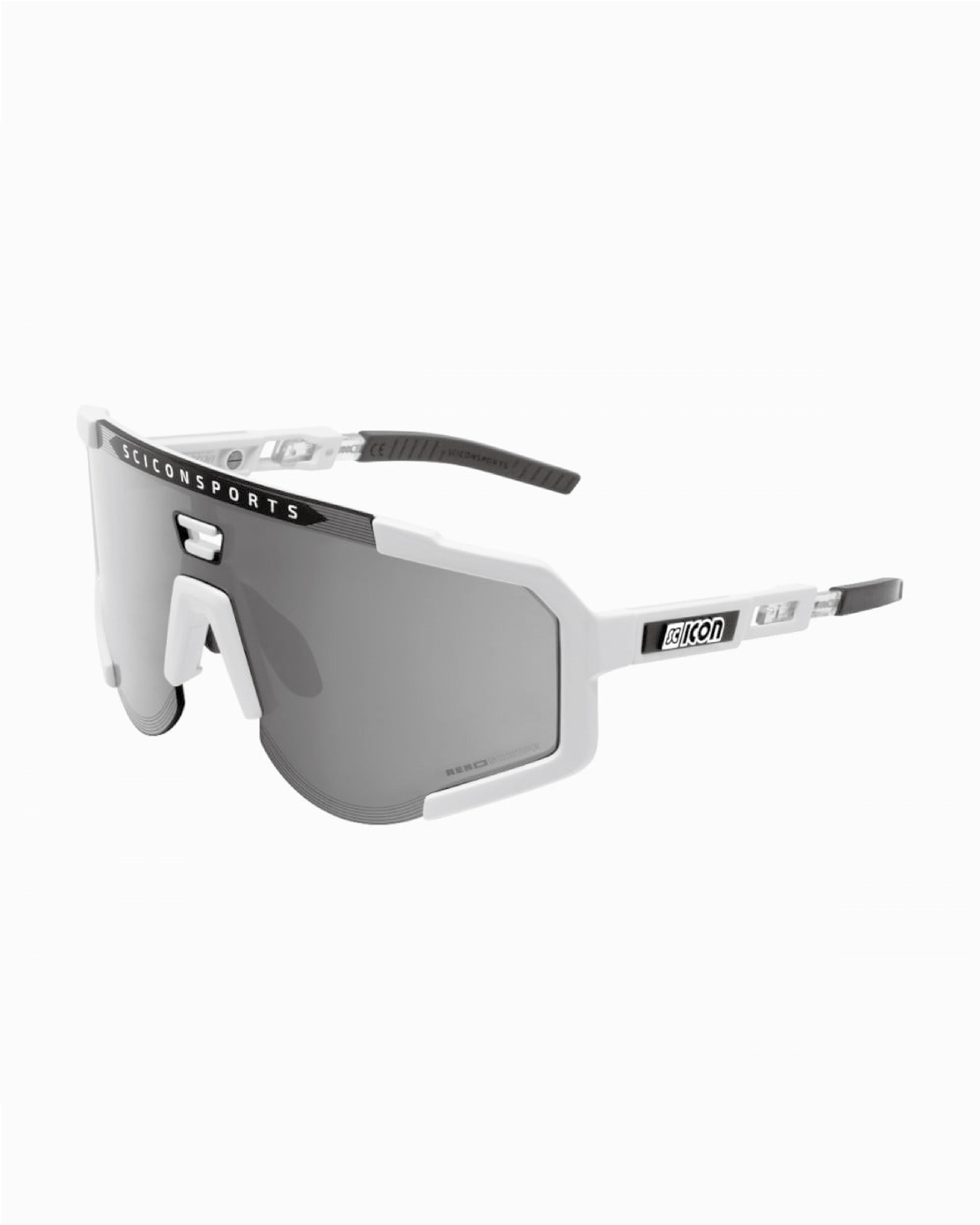 現貨【SCICON】AEROSCOPE 運動眼鏡 亮白鏡框 / 鏡面銀片