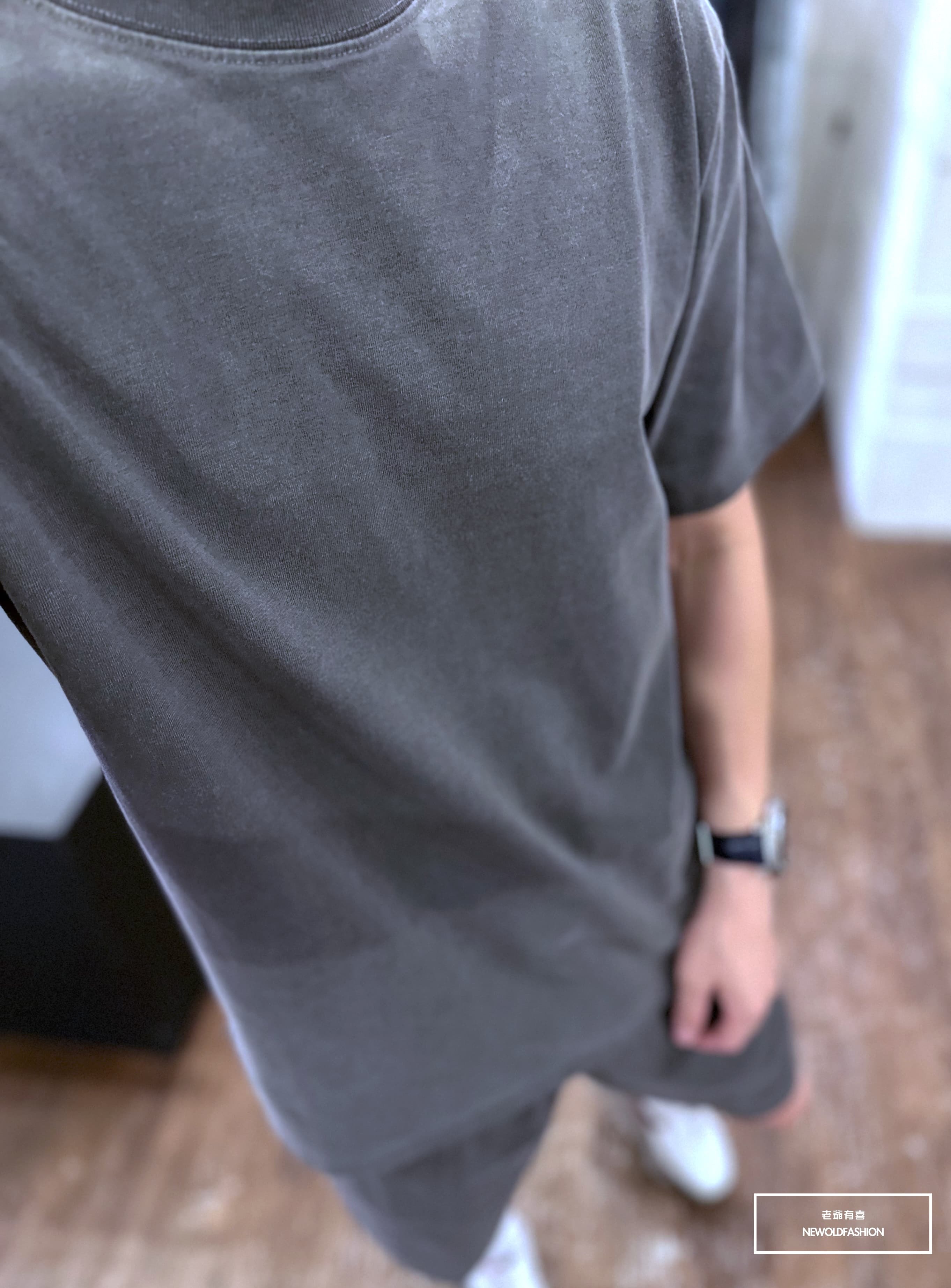 『新品上市』重磅水洗素面短T-深灰