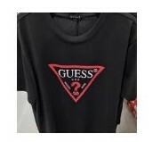 [S] GUESS ** UNISEX PAINTING TRIANGLE SHORT SLEEVE TEE,BLACK, MN2K9405-BLK (SGU374)