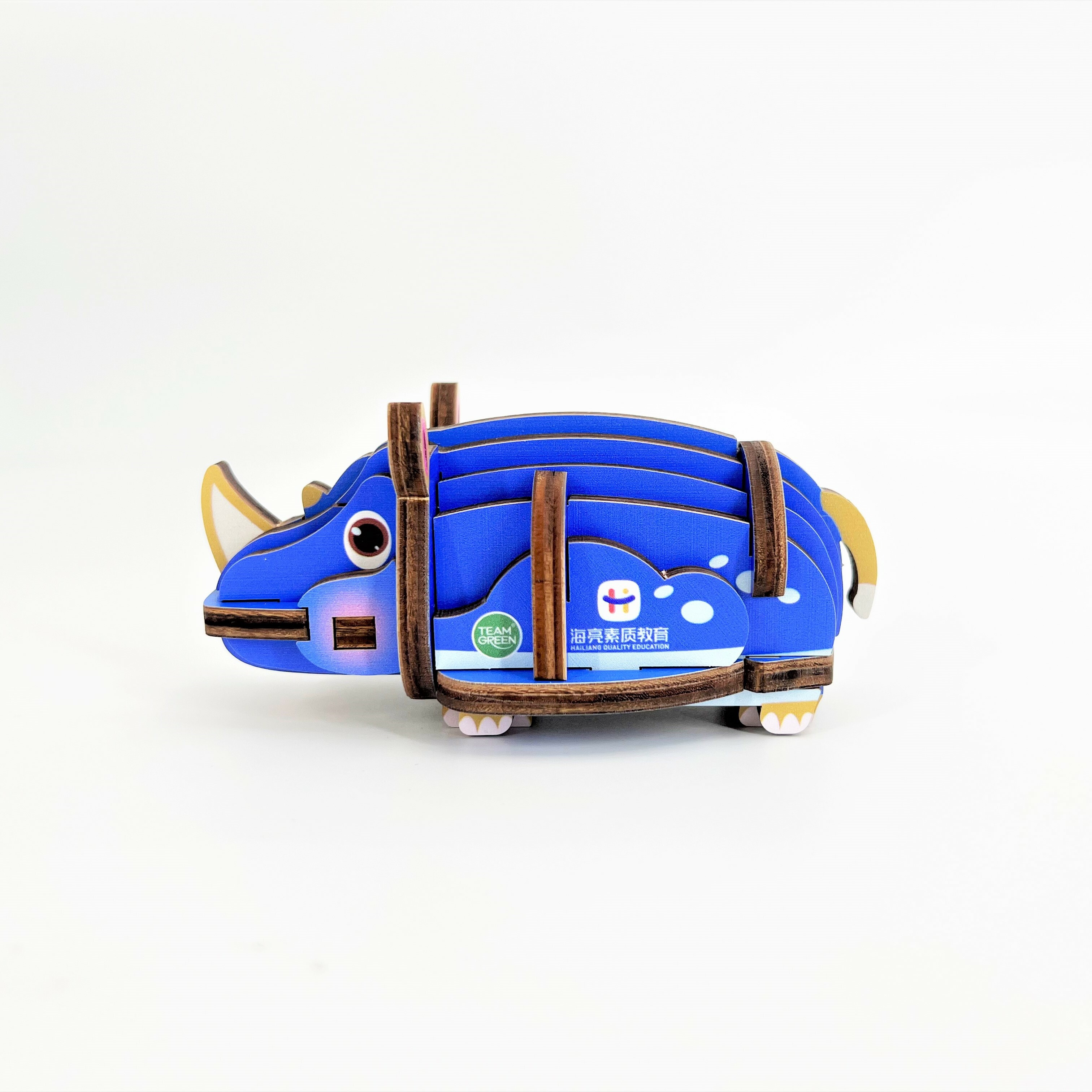 Team Green 3D Plywood Puzzle Luban Academy - Rhino