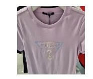 [S] GUESS WOMEN'S RAINBOW TRIANGLE SHORT SLEEVE T-SHIRT,LIGHT VIOLET, YN2K9408-LVT (SGU375)