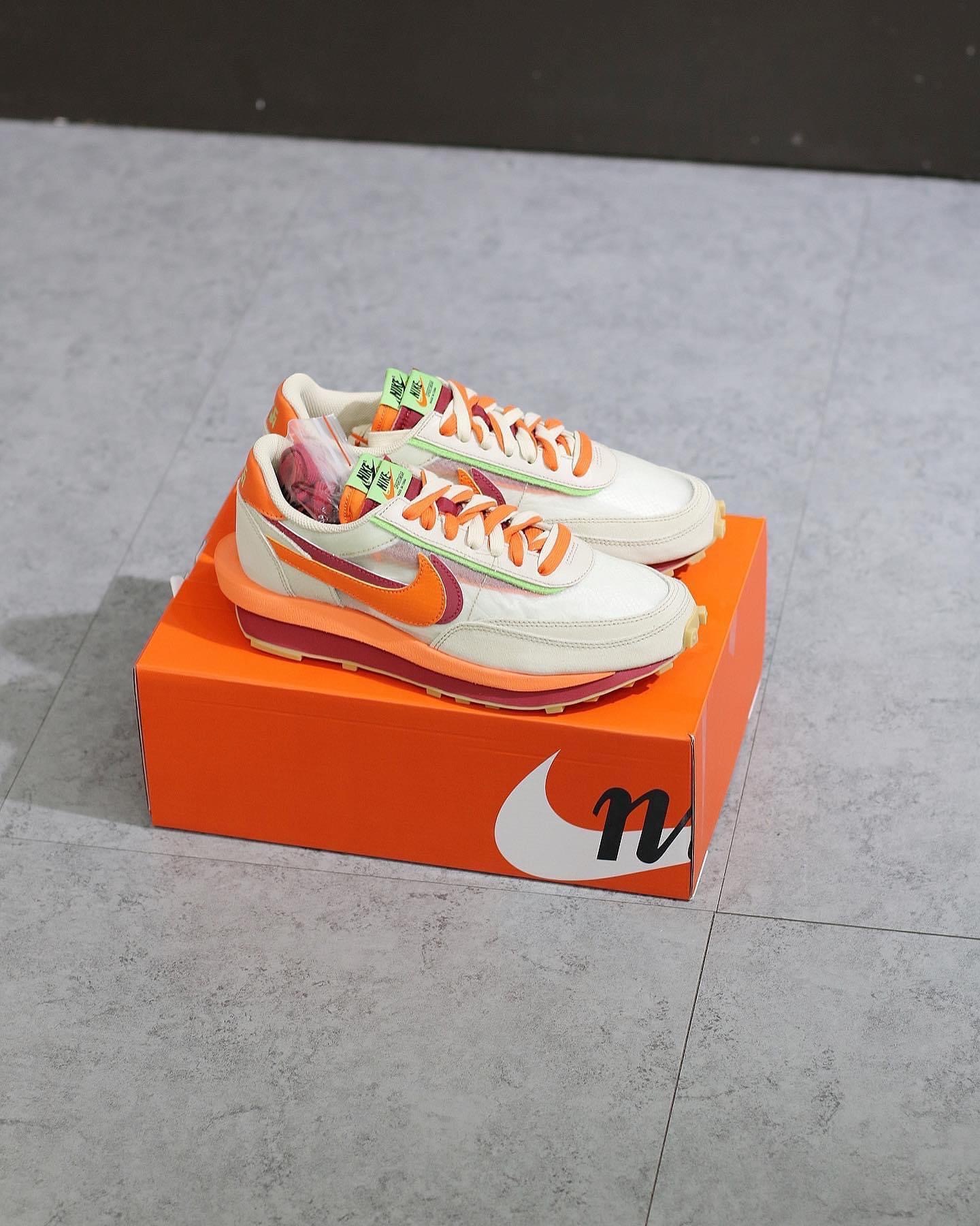 Nike LD Waffle sacai CLOT Kiss of Death Net Orange Blaze DH1347-100