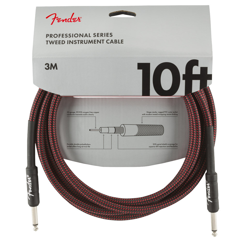 FENDER PROFESSIONAL 10ft INSTRUMENT CABLE TWEED 導線 公司貨【宛伶樂器】