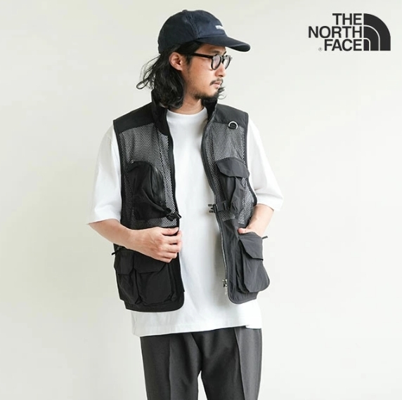 日本代購THE NORTH FACE 北臉網眼背心背心外套透氣黑NP22331 JUN-