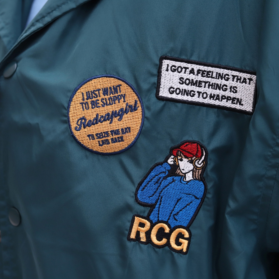 Red Cap Girl 刺繡Logo教練外套 23-2008