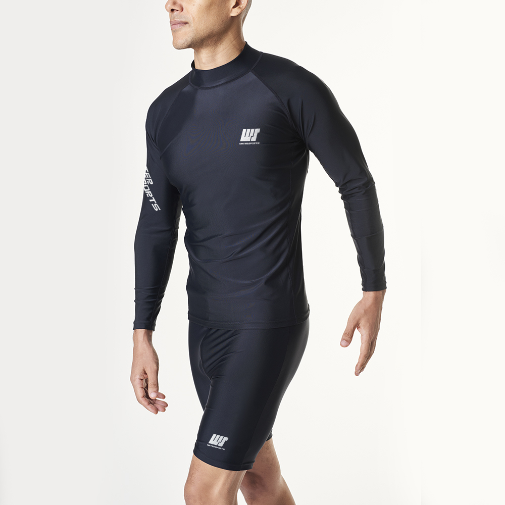 中性經典 LOGO 游泳防曬上衣 - 黑