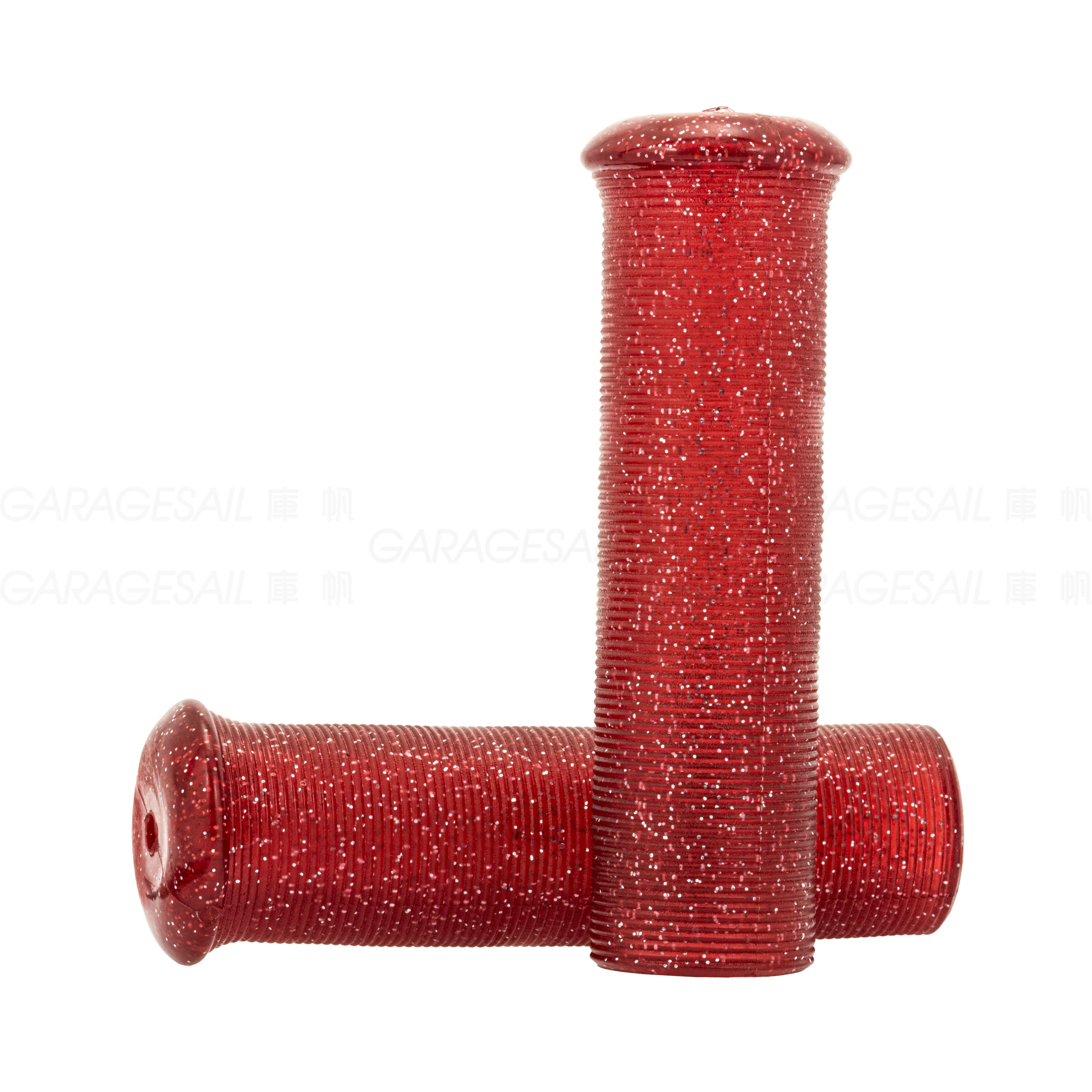 橡膠 握把套 橫條紋 - 金蔥紅 (7/8吋)