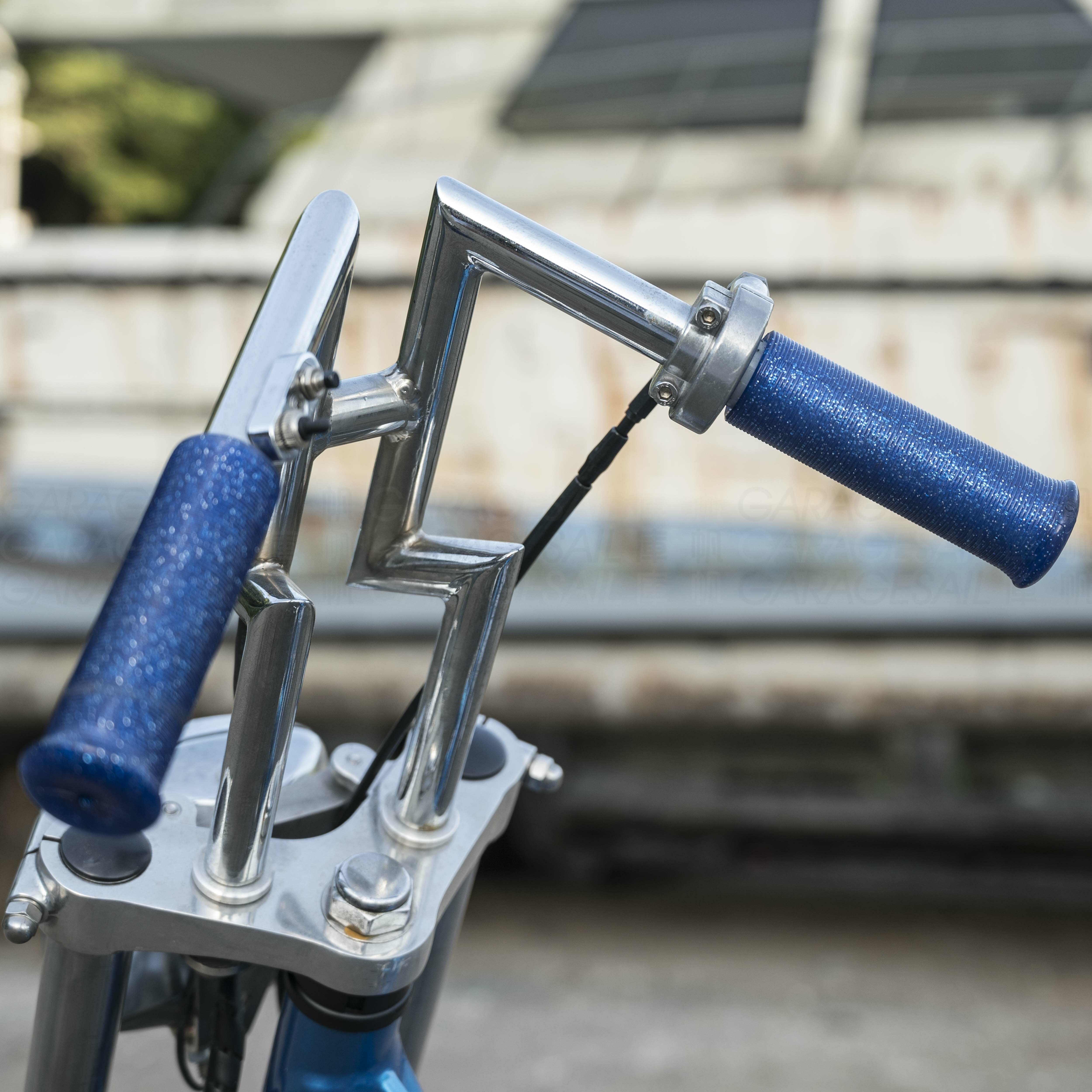 橡膠 握把套 橫條紋 - 金蔥藍 (7/8吋)