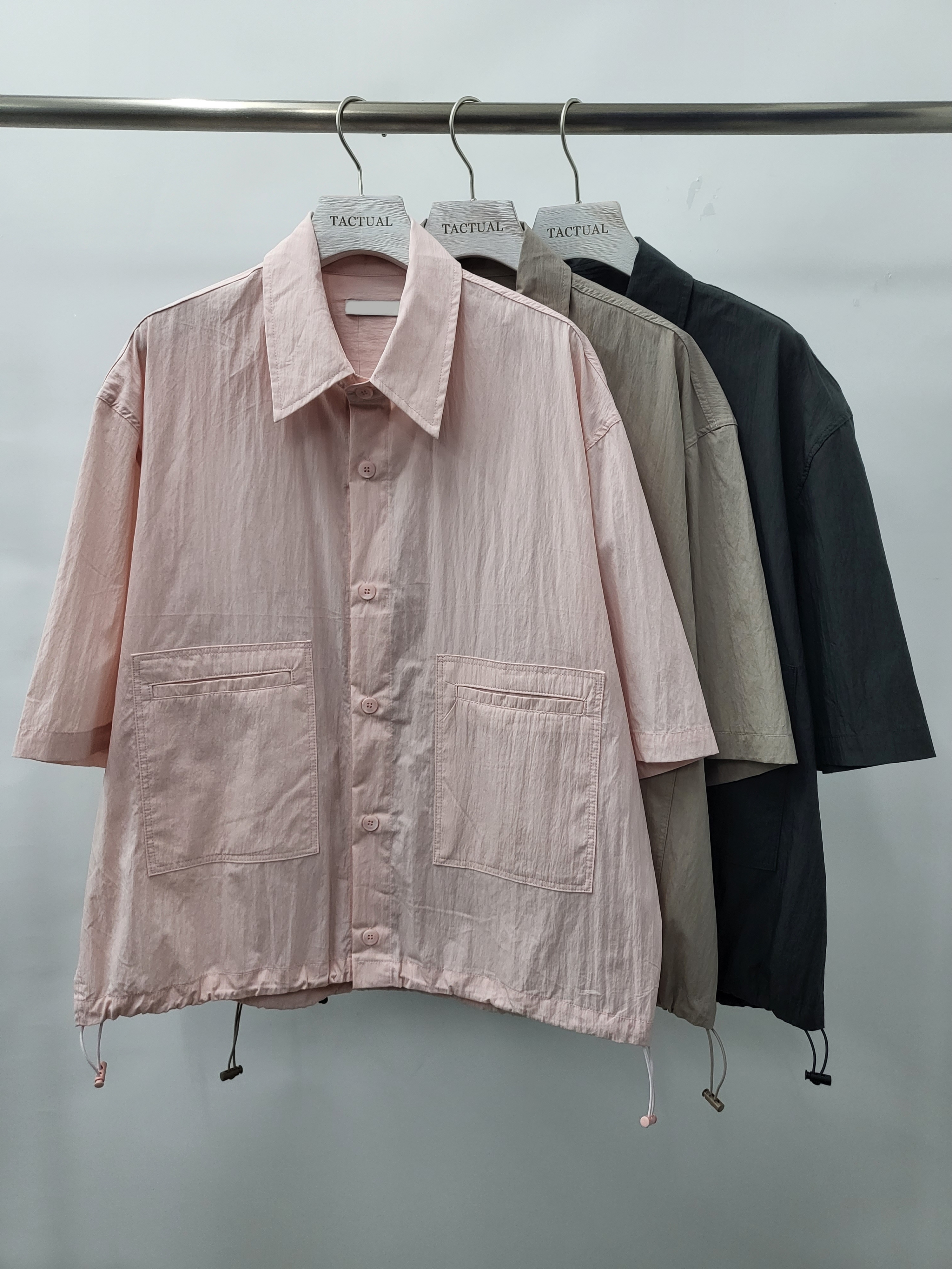 淨色可束腳短袖恤衫外套 S2046