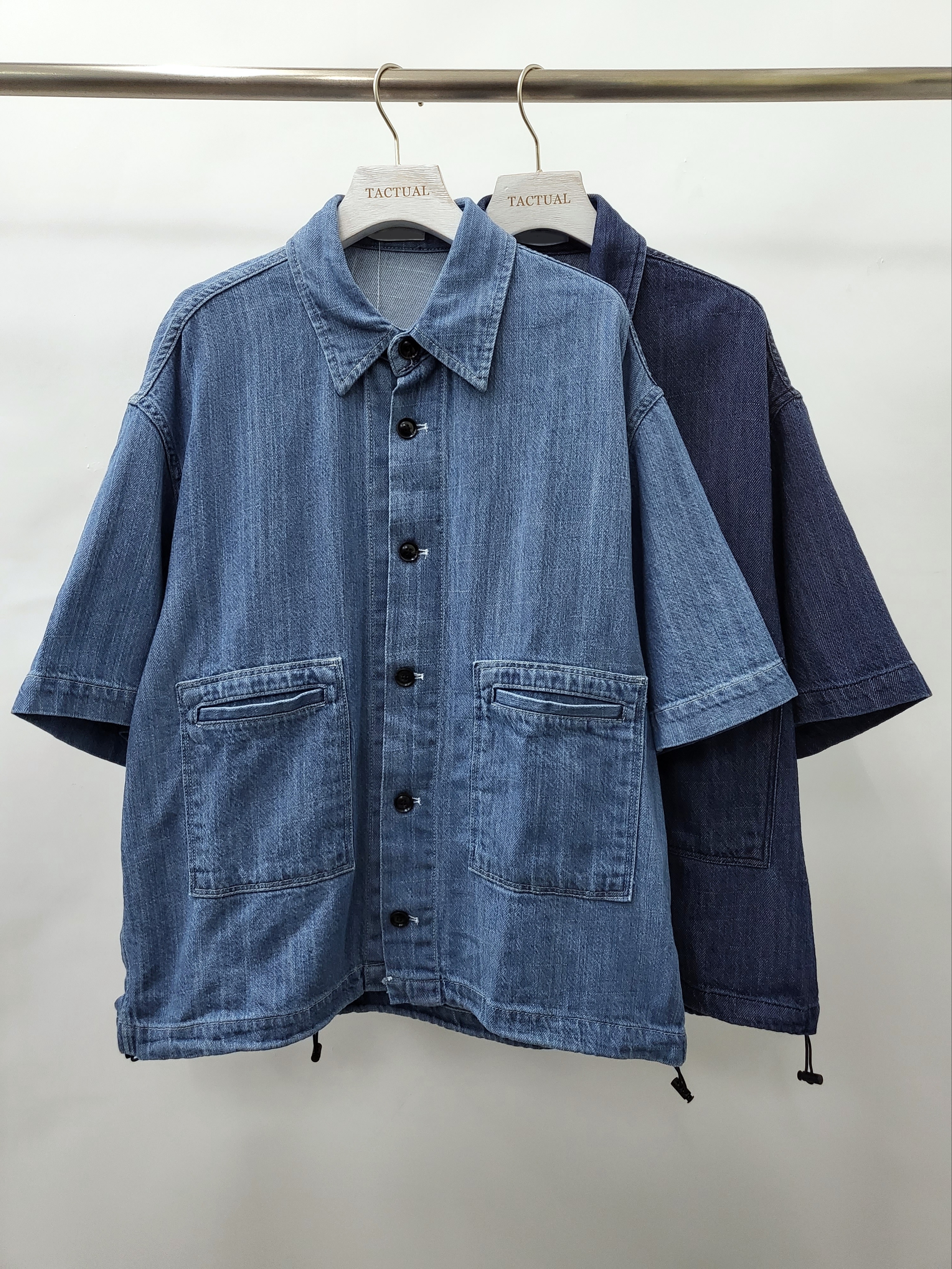 可束腳牛仔短袖恤衫外套 S2047