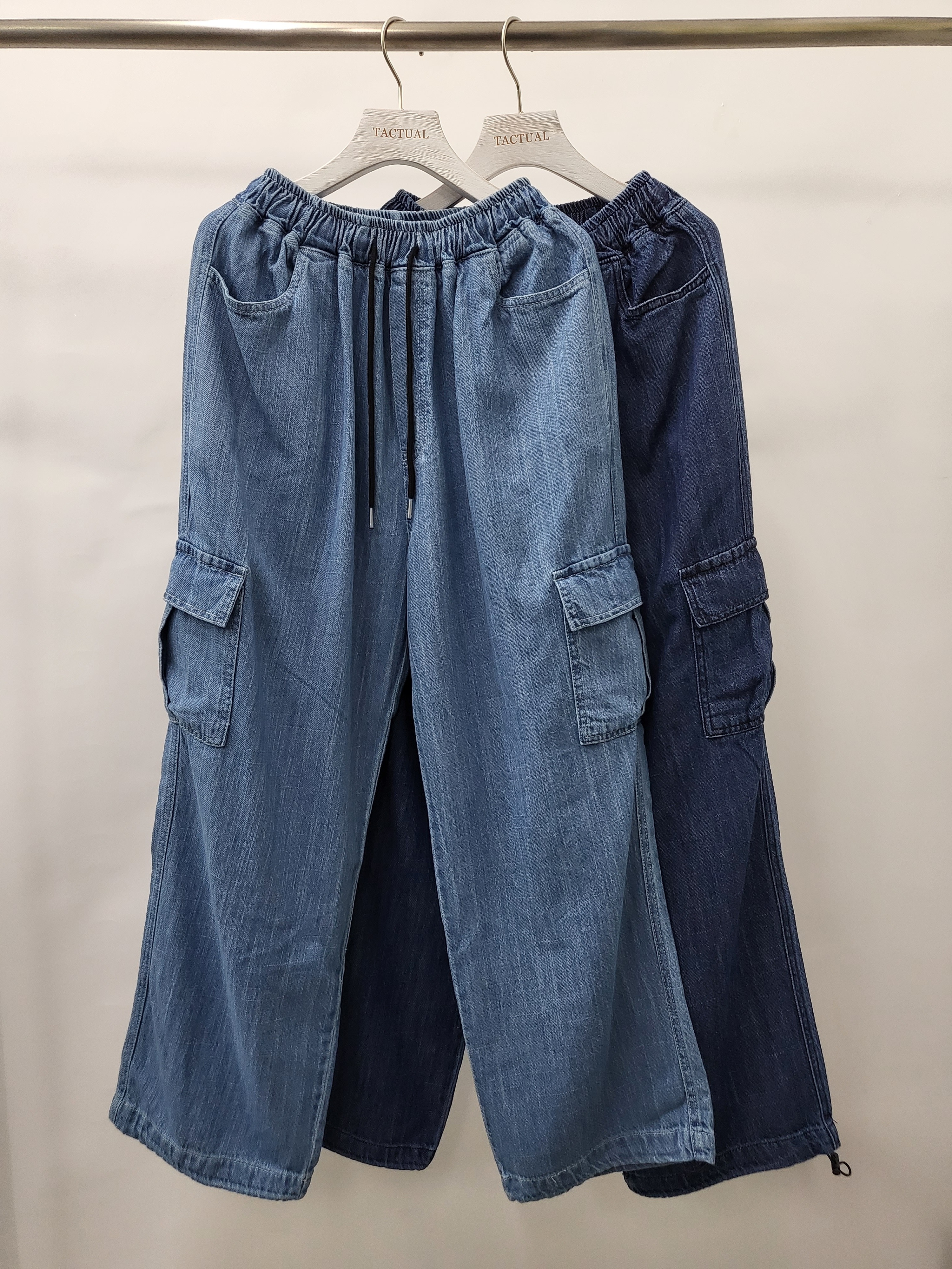 可束腳工裝鬆身牛仔褲 P2424