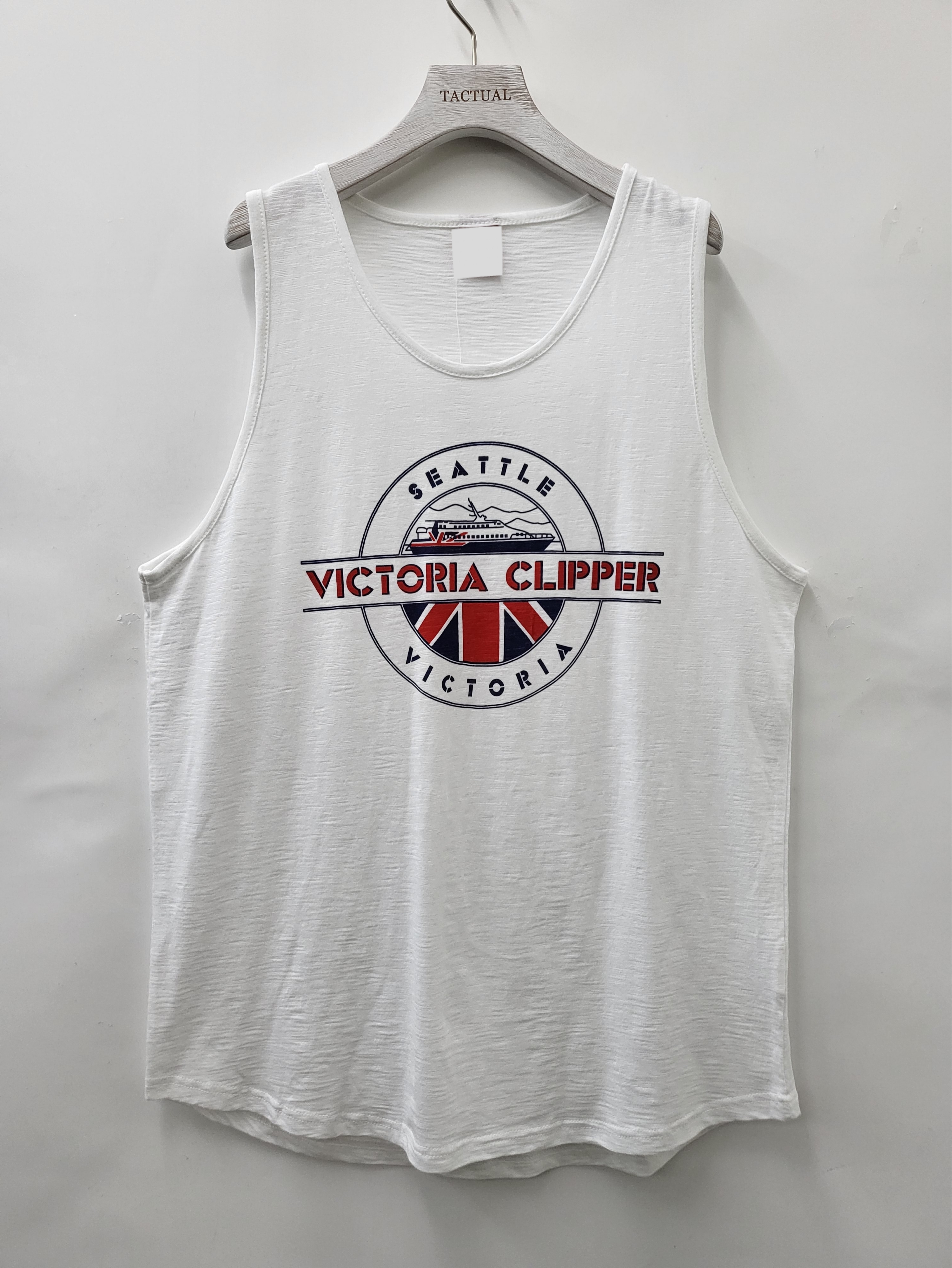 英文字圖案背心 V923