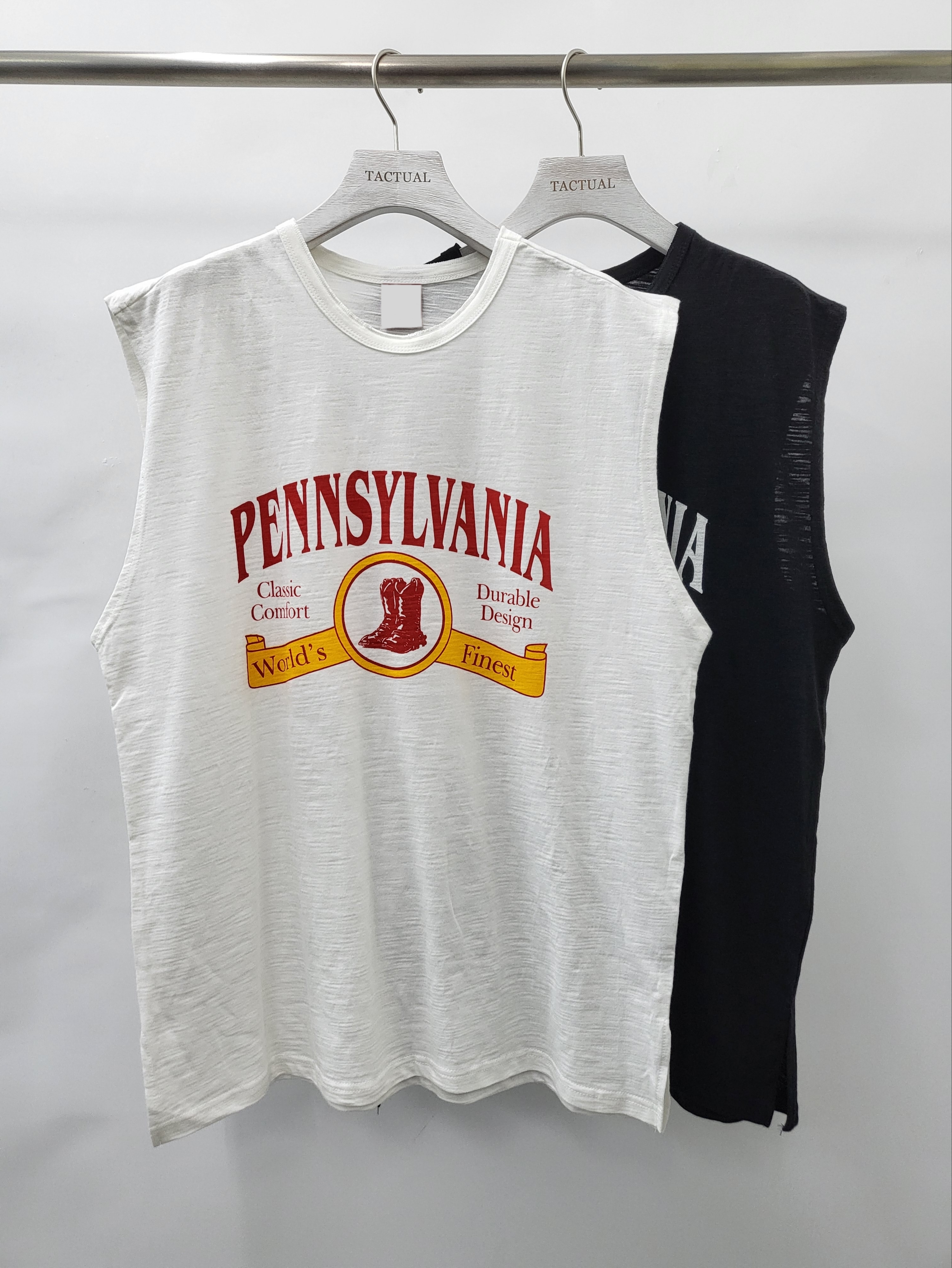 英文字圖案背心 V927